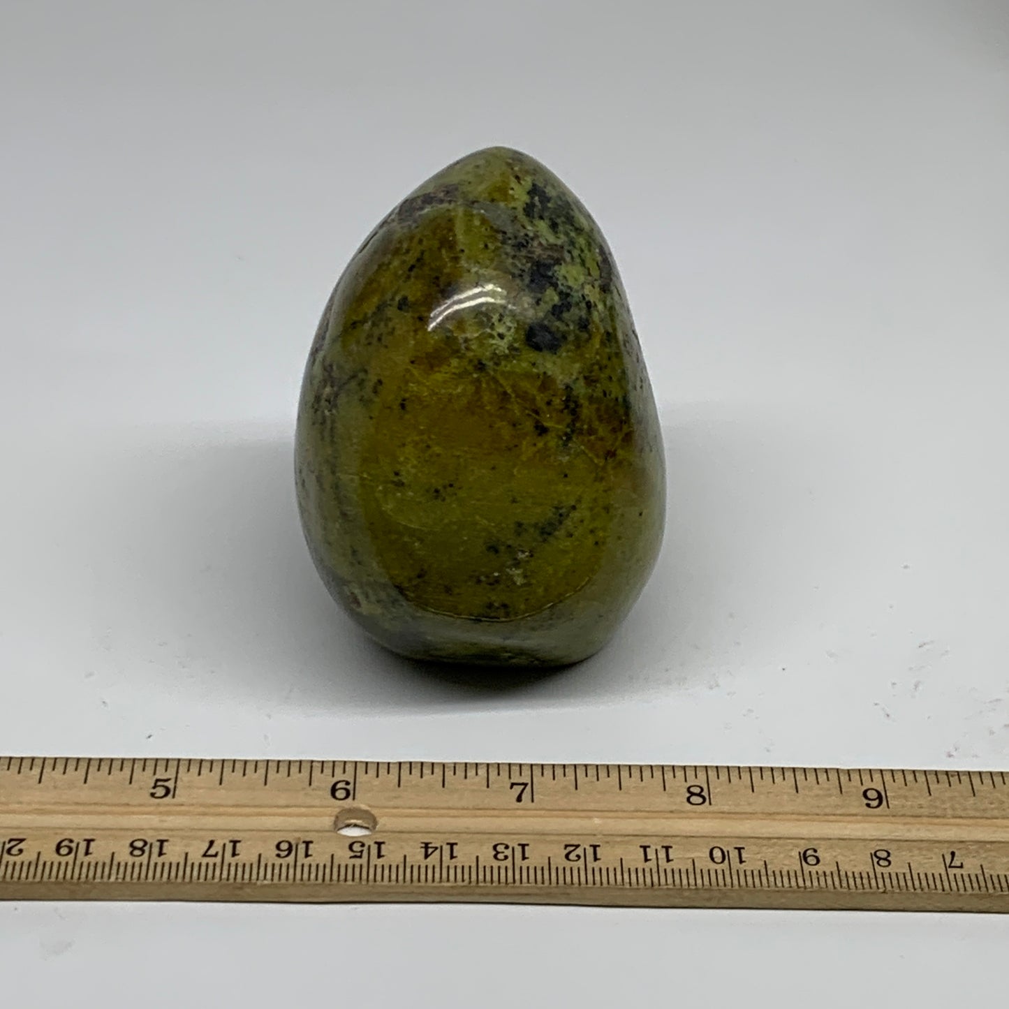0.82 lbs, 3.1"x2.5"x.2.2", Green Opal Crystal Freeform Polished Gemstone, B34171