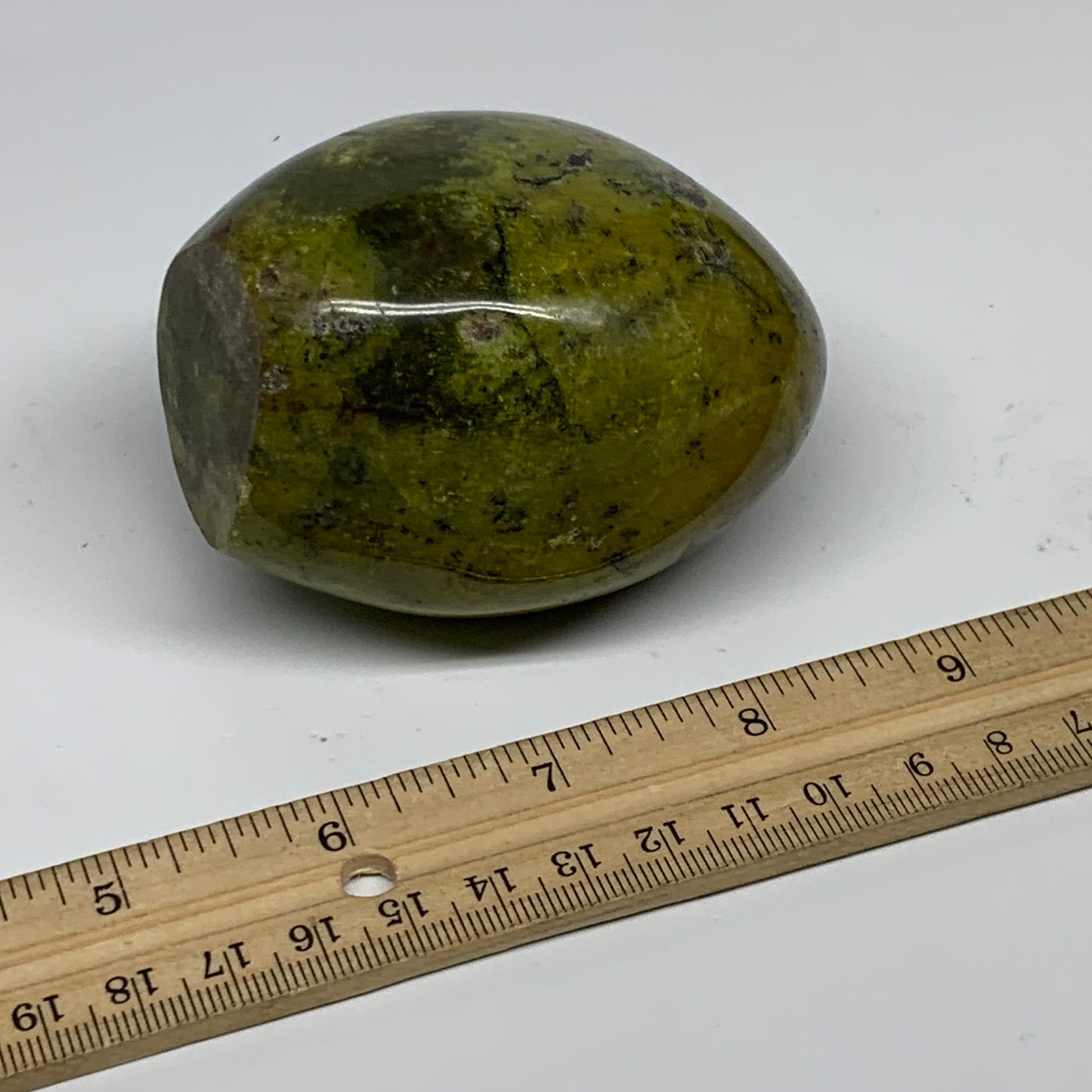 0.82 lbs, 3.1"x2.5"x.2.2", Green Opal Crystal Freeform Polished Gemstone, B34171