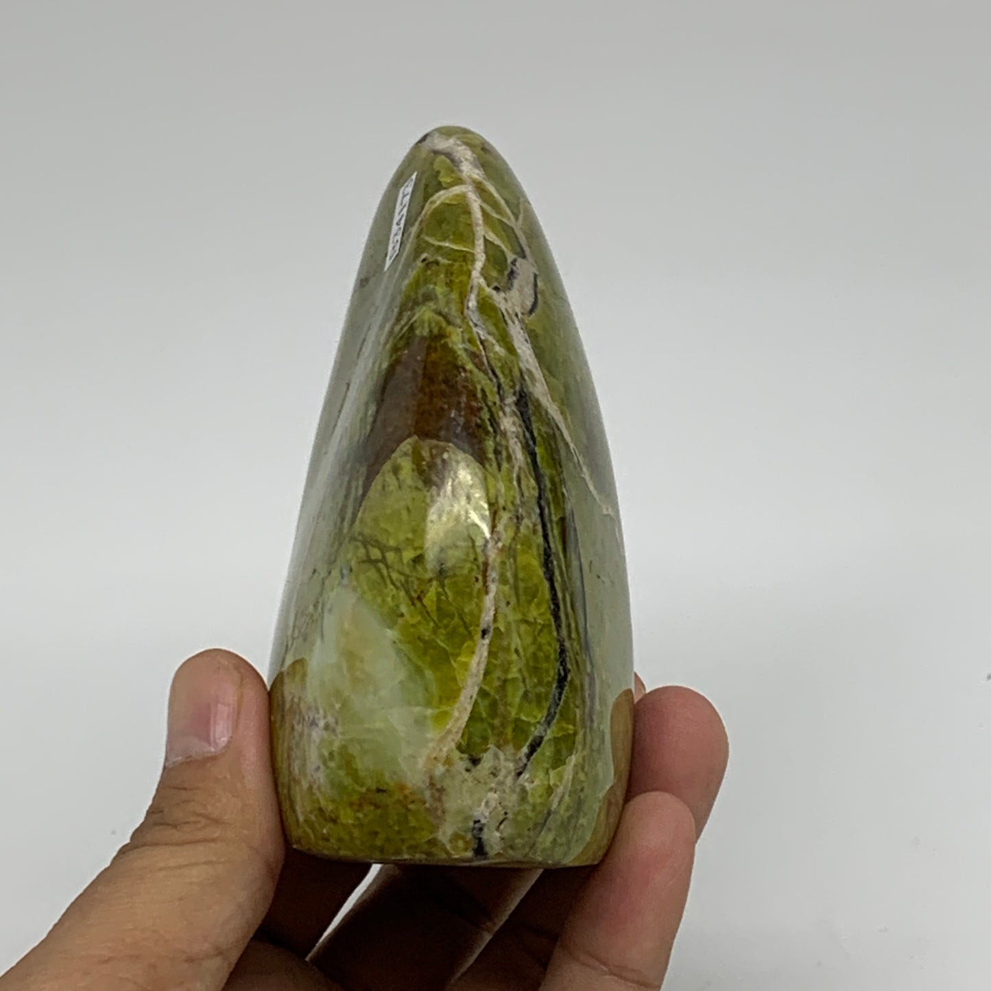 0.8 lbs, 3.9"x2.7"x.1.8", Green Opal Crystal Freeform Polished Gemstone, B34173