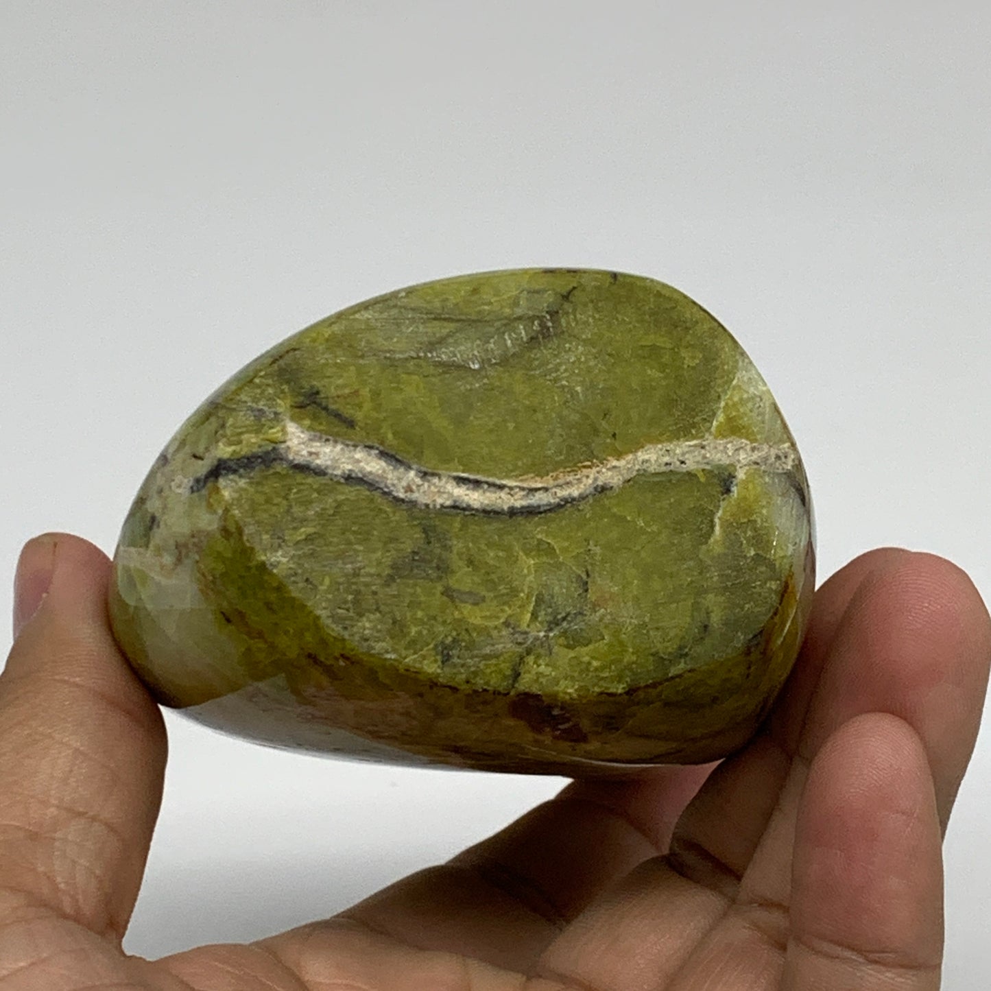 0.8 lbs, 3.9"x2.7"x.1.8", Green Opal Crystal Freeform Polished Gemstone, B34173