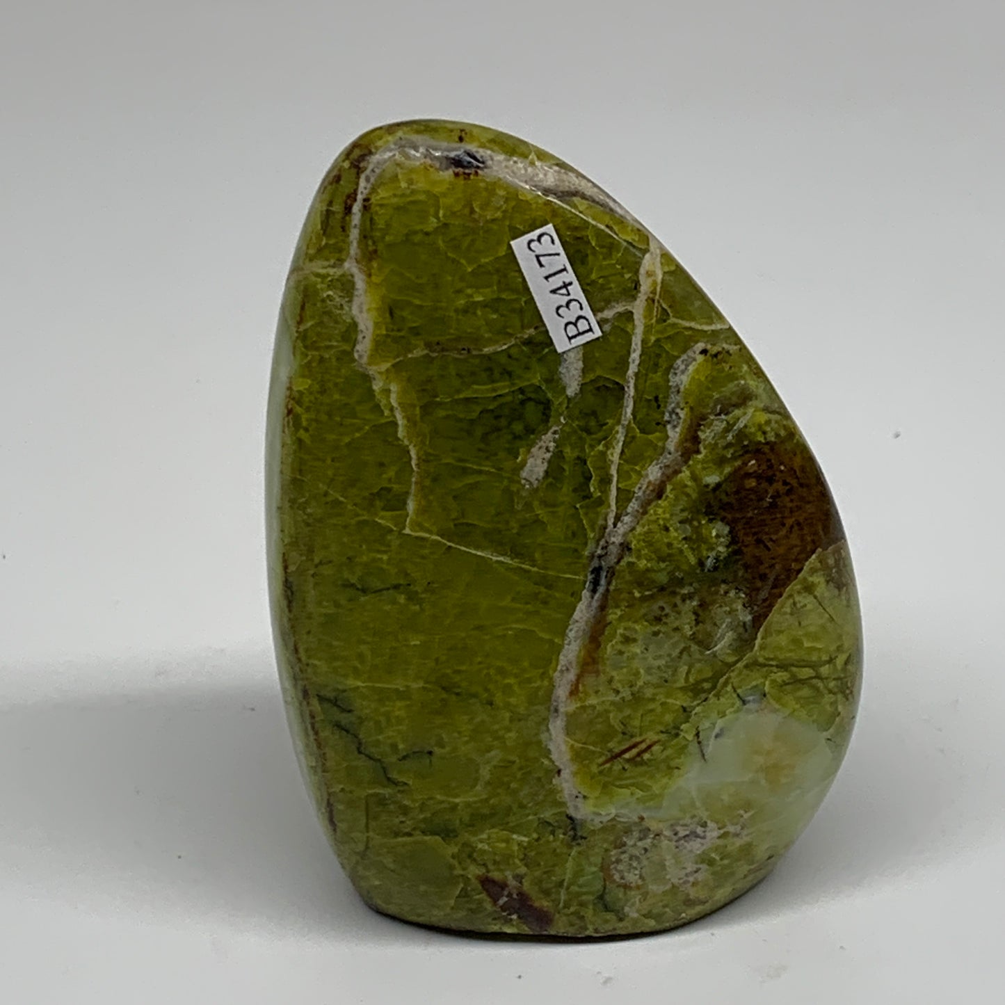 0.8 lbs, 3.9"x2.7"x.1.8", Green Opal Crystal Freeform Polished Gemstone, B34173