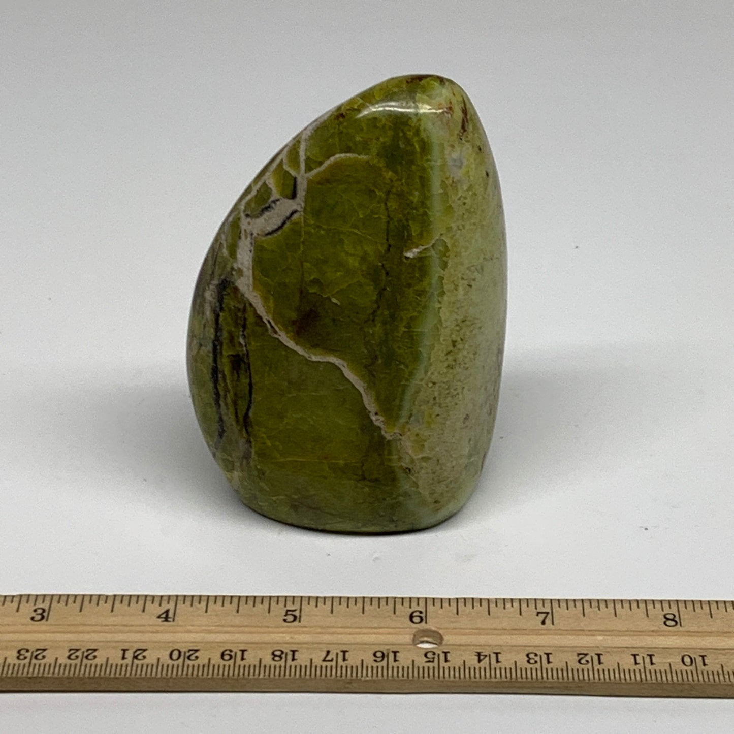 0.8 lbs, 3.9"x2.7"x.1.8", Green Opal Crystal Freeform Polished Gemstone, B34173