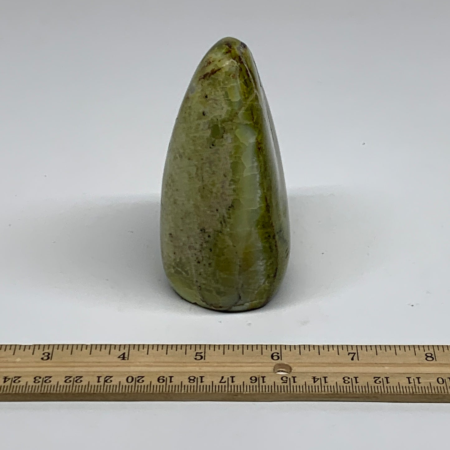 0.8 lbs, 3.9"x2.7"x.1.8", Green Opal Crystal Freeform Polished Gemstone, B34173