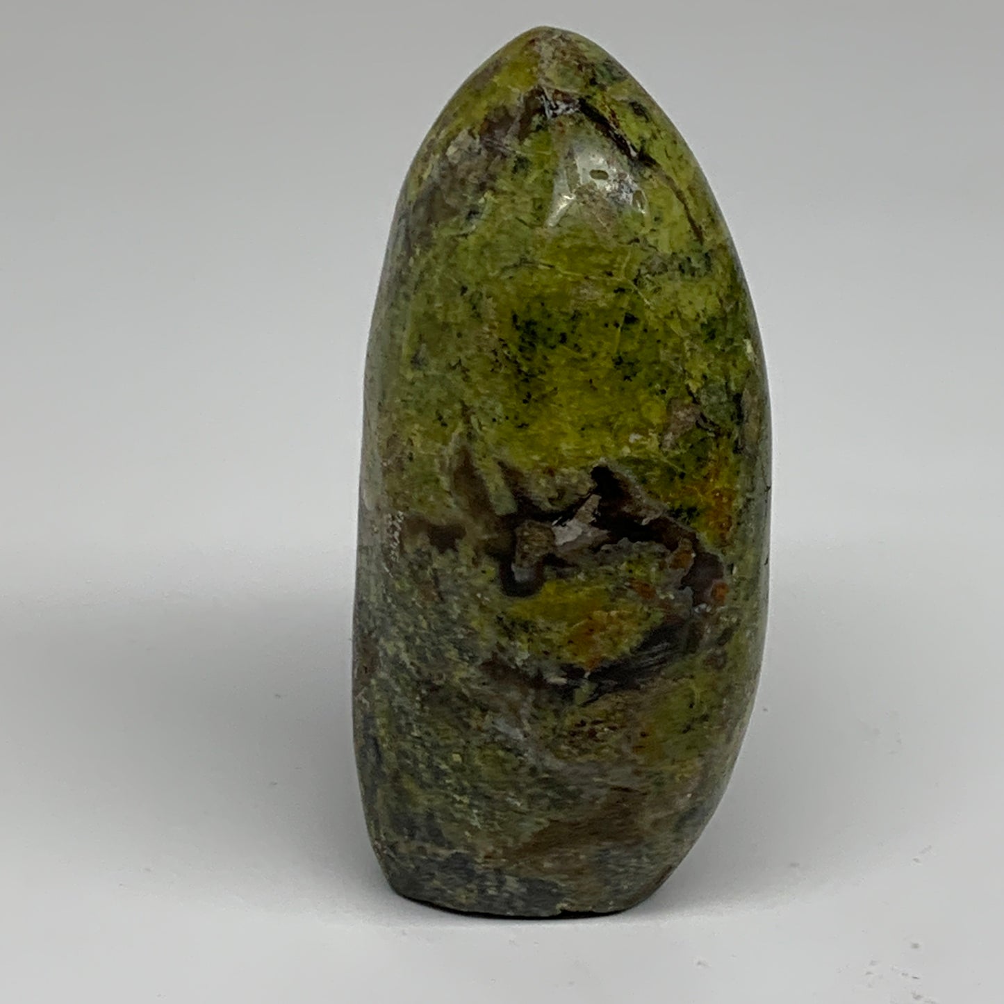 0.83 lbs, 4.7"x2.2"x.1.8", Green Opal Crystal Freeform Polished Gemstone, B34175