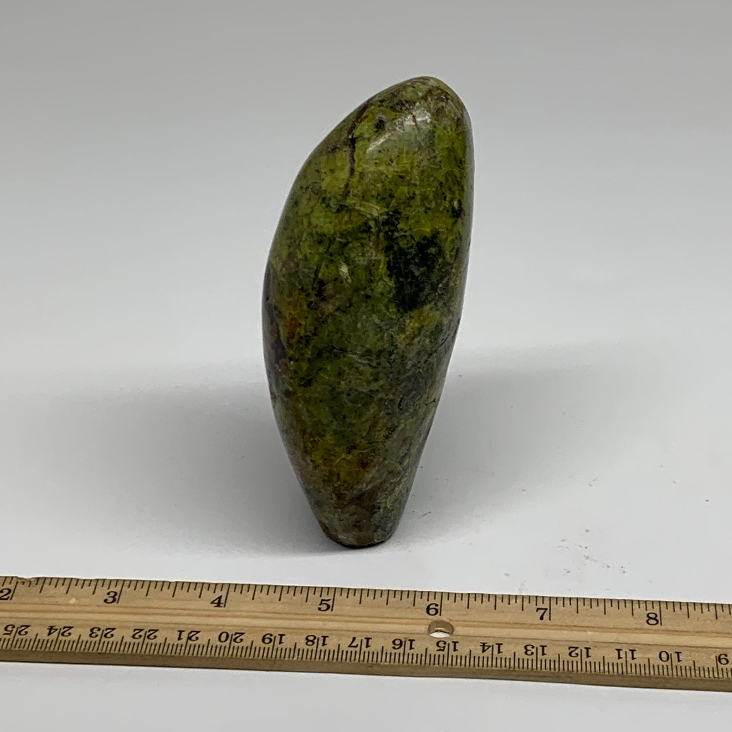 0.83 lbs, 4.7"x2.2"x.1.8", Green Opal Crystal Freeform Polished Gemstone, B34175