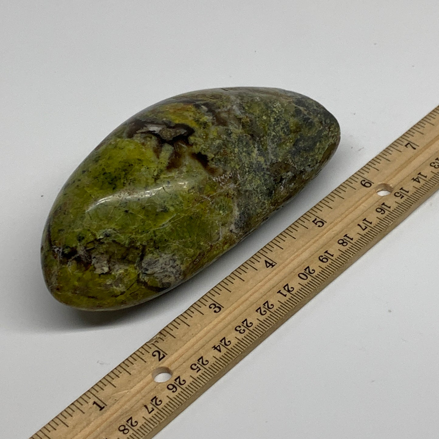 0.83 lbs, 4.7"x2.2"x.1.8", Green Opal Crystal Freeform Polished Gemstone, B34175