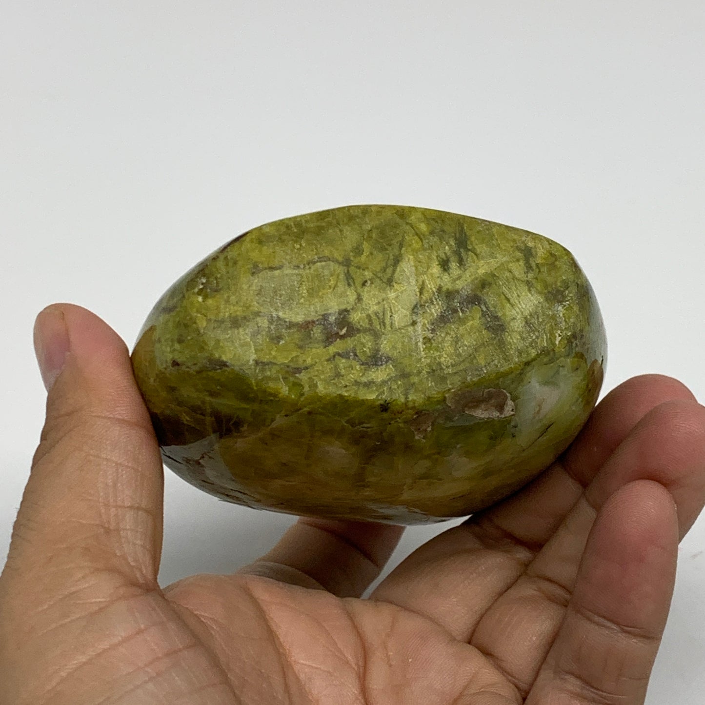 0.78 lbs, 3.5"x3"x.1.6", Green Opal Crystal Freeform Polished Gemstone, B34177