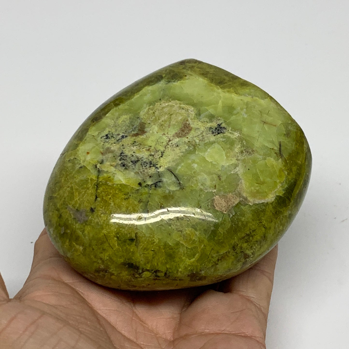 0.78 lbs, 3.5"x3"x.1.6", Green Opal Crystal Freeform Polished Gemstone, B34177