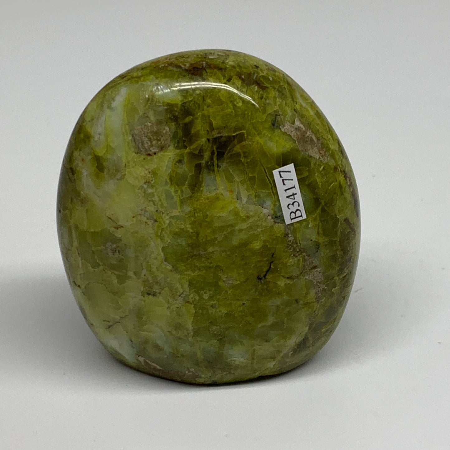 0.78 lbs, 3.5"x3"x.1.6", Green Opal Crystal Freeform Polished Gemstone, B34177