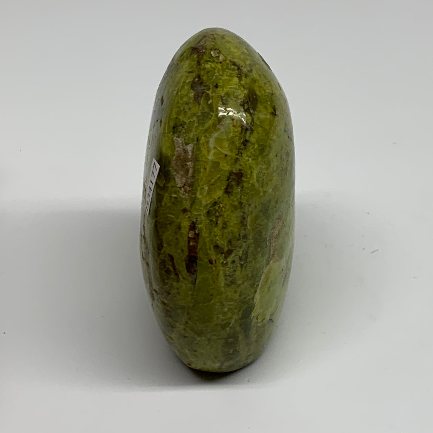 0.78 lbs, 3.5"x3"x.1.6", Green Opal Crystal Freeform Polished Gemstone, B34177