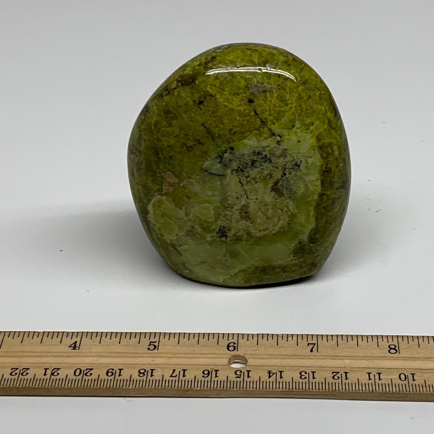 0.78 lbs, 3.5"x3"x.1.6", Green Opal Crystal Freeform Polished Gemstone, B34177