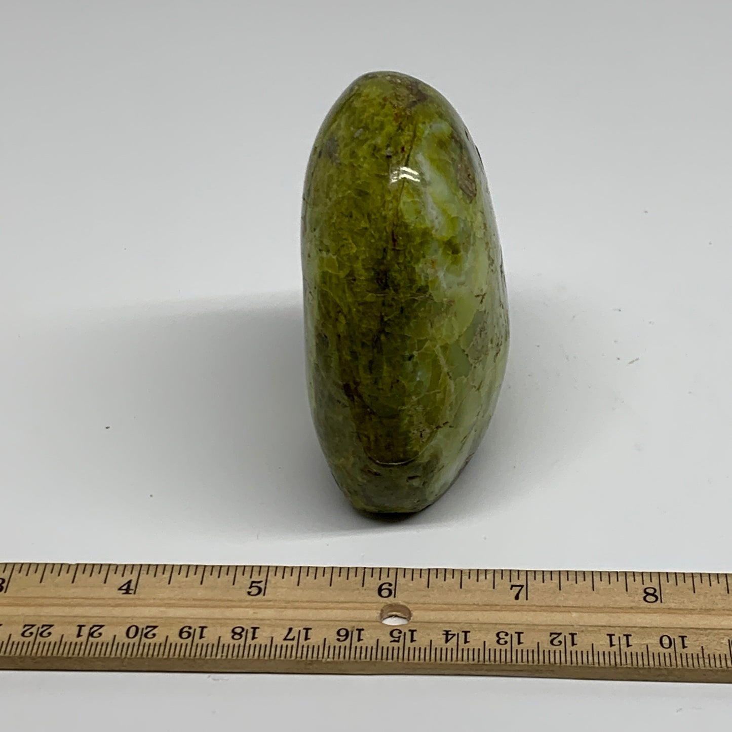 0.78 lbs, 3.5"x3"x.1.6", Green Opal Crystal Freeform Polished Gemstone, B34177