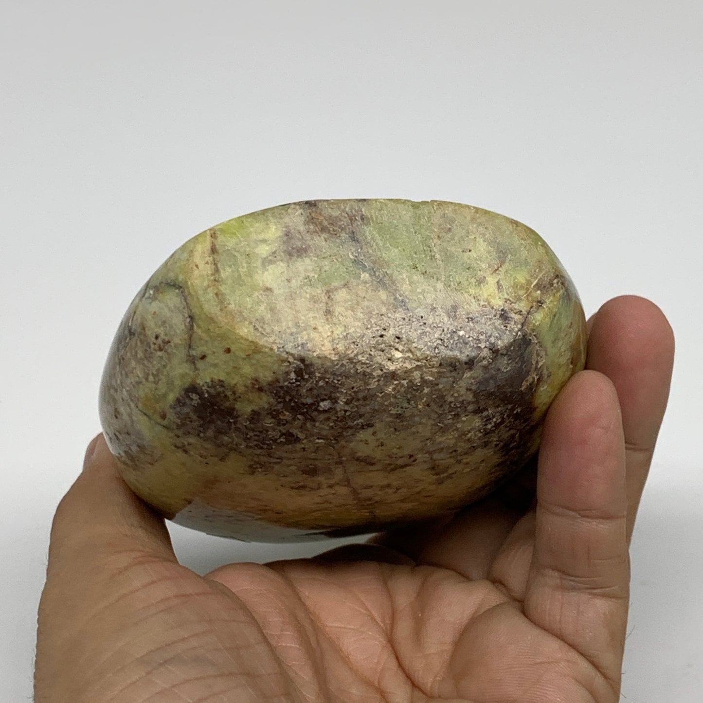 0.9 lbs, 4.1"x3.2"x.1.6", Green Opal Crystal Freeform Polished Gemstone, B34180