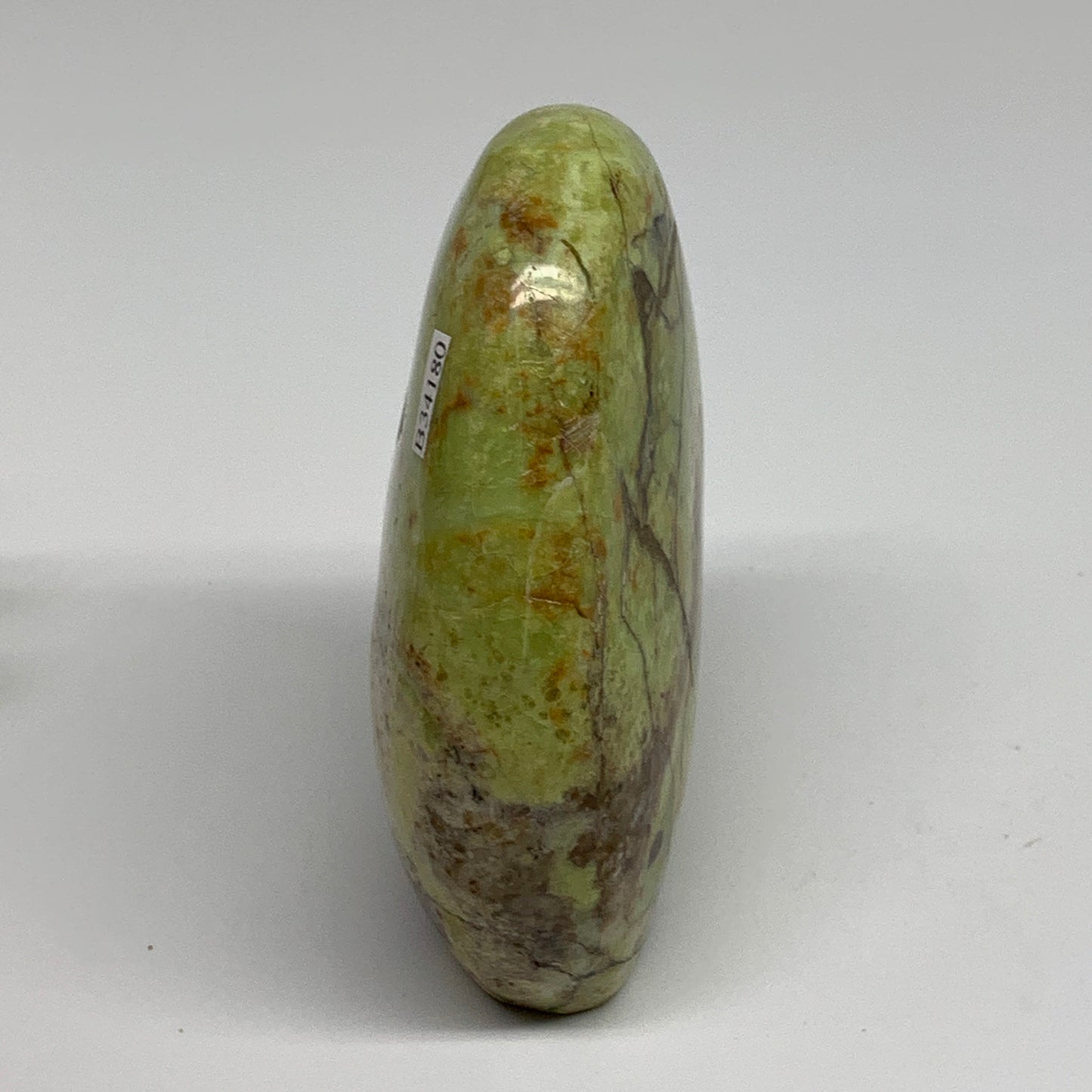 0.9 lbs, 4.1"x3.2"x.1.6", Green Opal Crystal Freeform Polished Gemstone, B34180