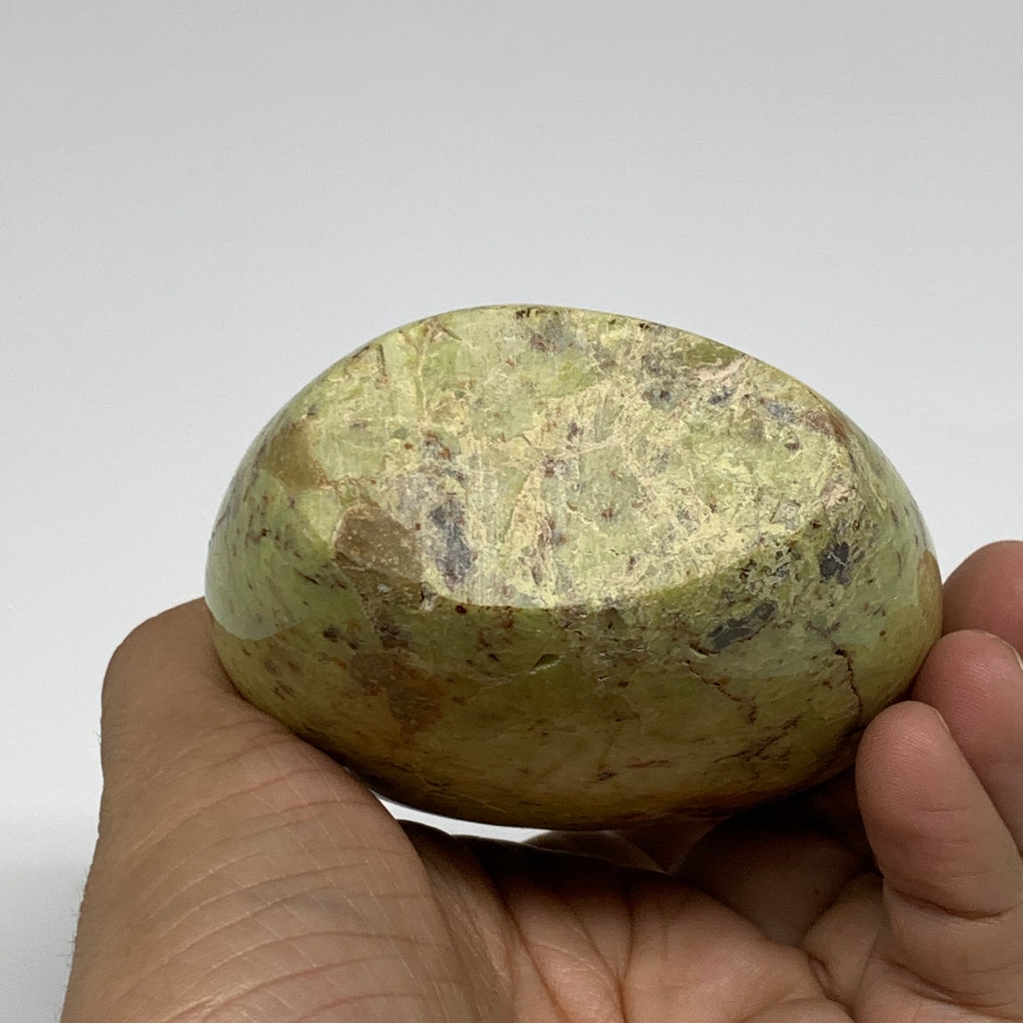 0.84 lbs, 3.9"x3"x.1.8", Green Opal Crystal Freeform Polished Gemstone, B34183