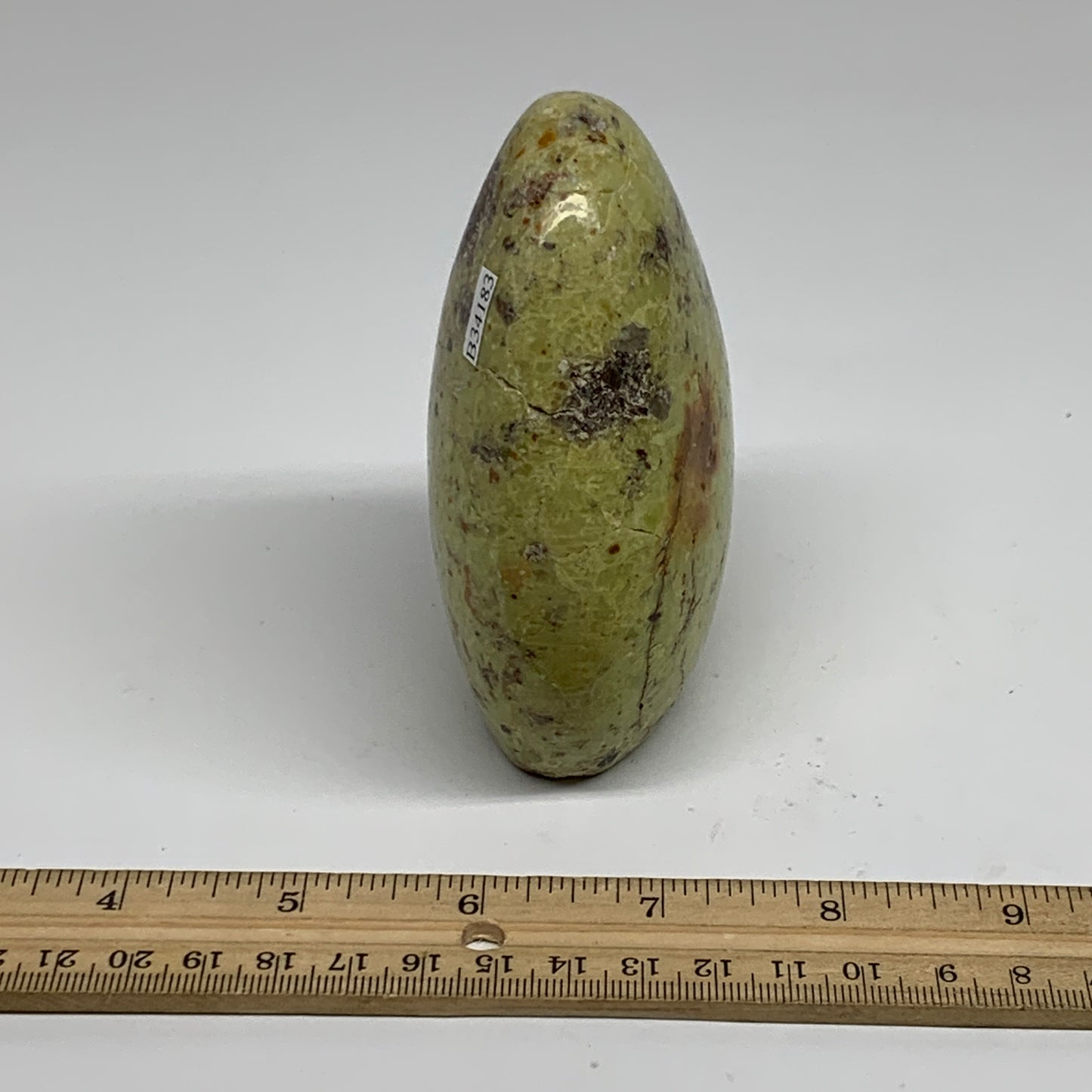 0.84 lbs, 3.9"x3"x.1.8", Green Opal Crystal Freeform Polished Gemstone, B34183