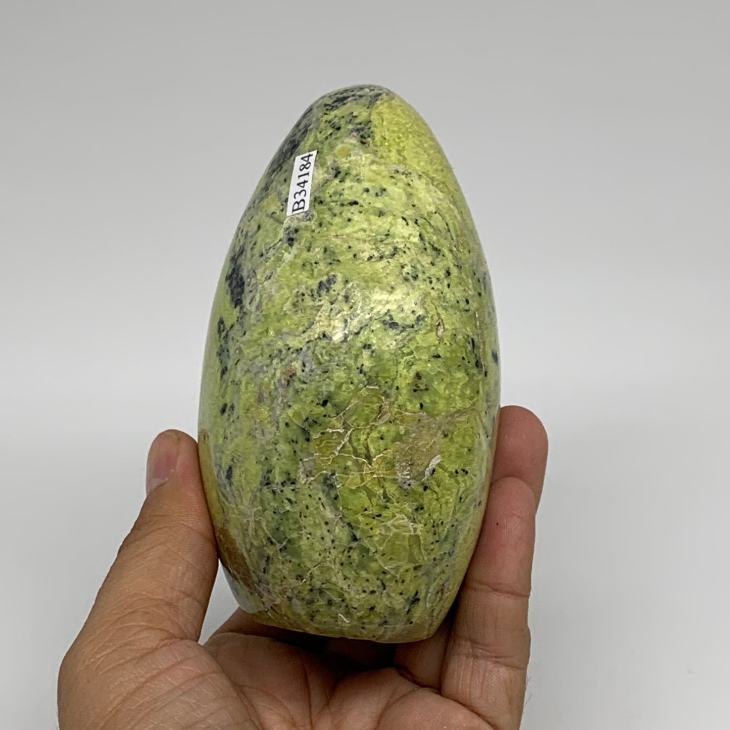 1.15 lbs, 4.2"x3"x.2.2", Green Opal Crystal Freeform Polished Gemstone, B34184