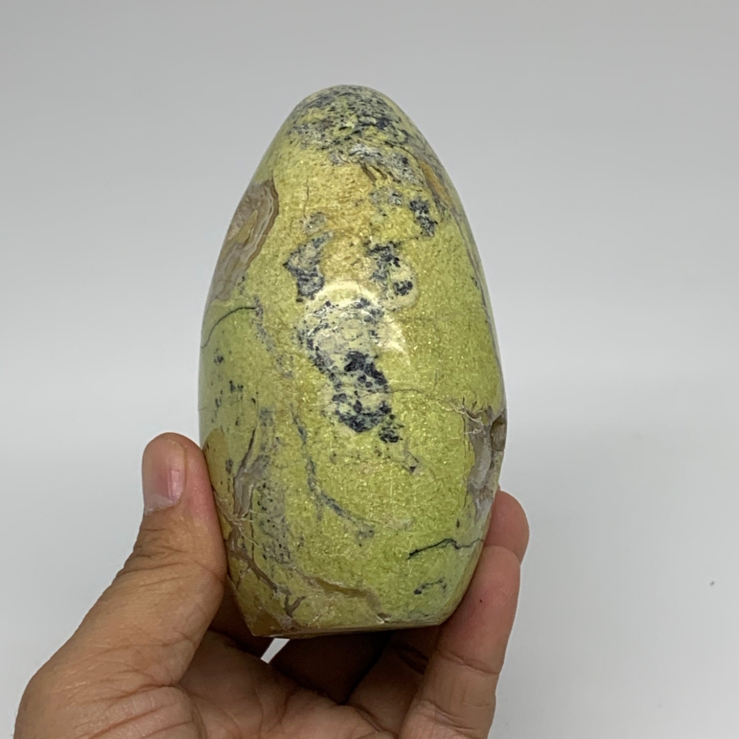 1.15 lbs, 4.2"x3"x.2.2", Green Opal Crystal Freeform Polished Gemstone, B34184