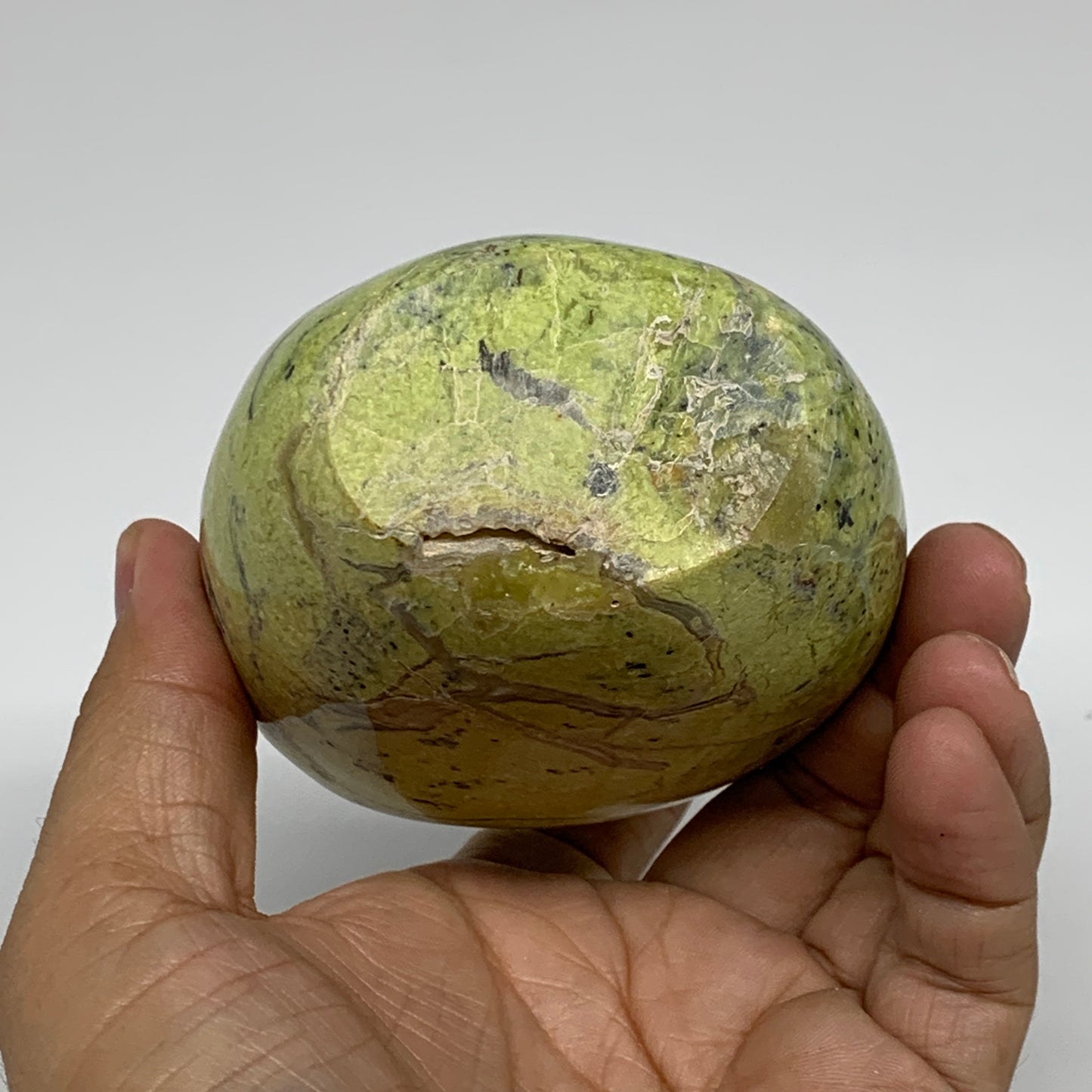 1.15 lbs, 4.2"x3"x.2.2", Green Opal Crystal Freeform Polished Gemstone, B34184