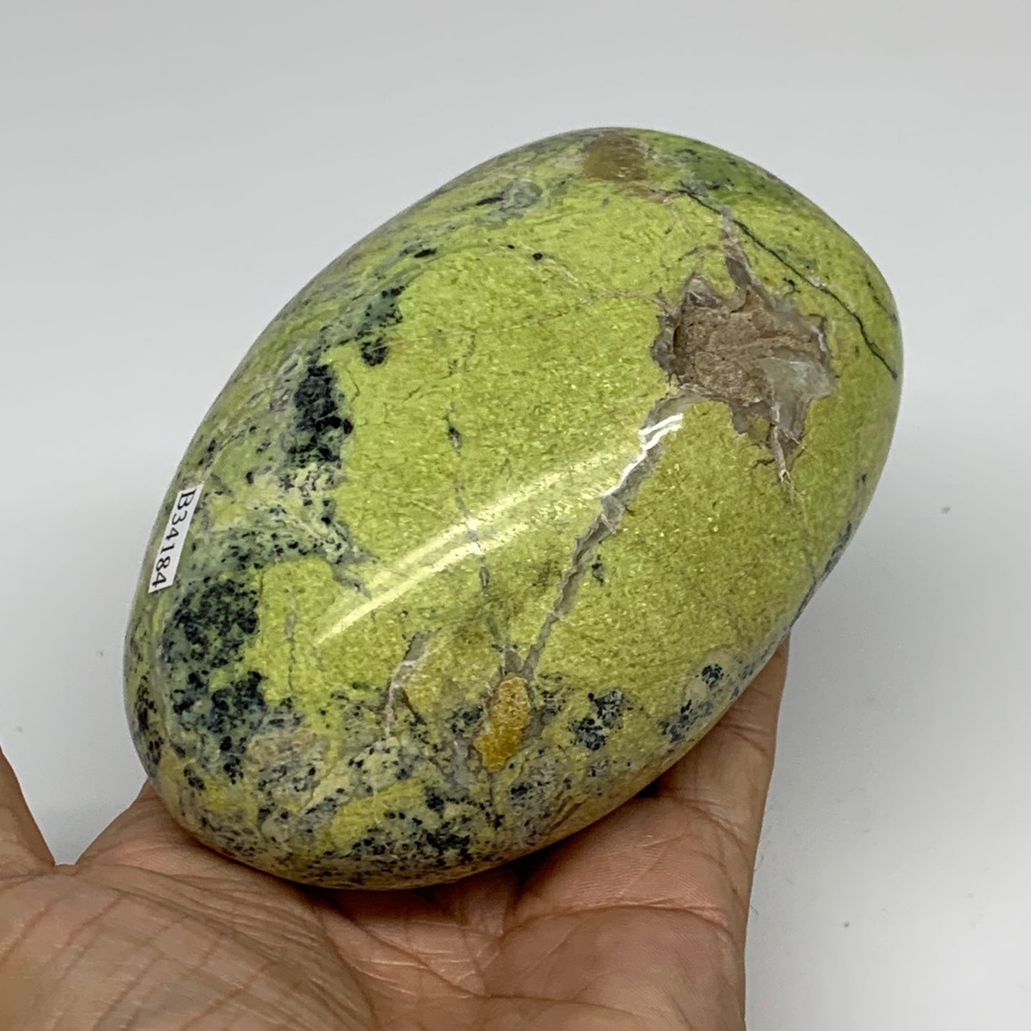 1.15 lbs, 4.2"x3"x.2.2", Green Opal Crystal Freeform Polished Gemstone, B34184