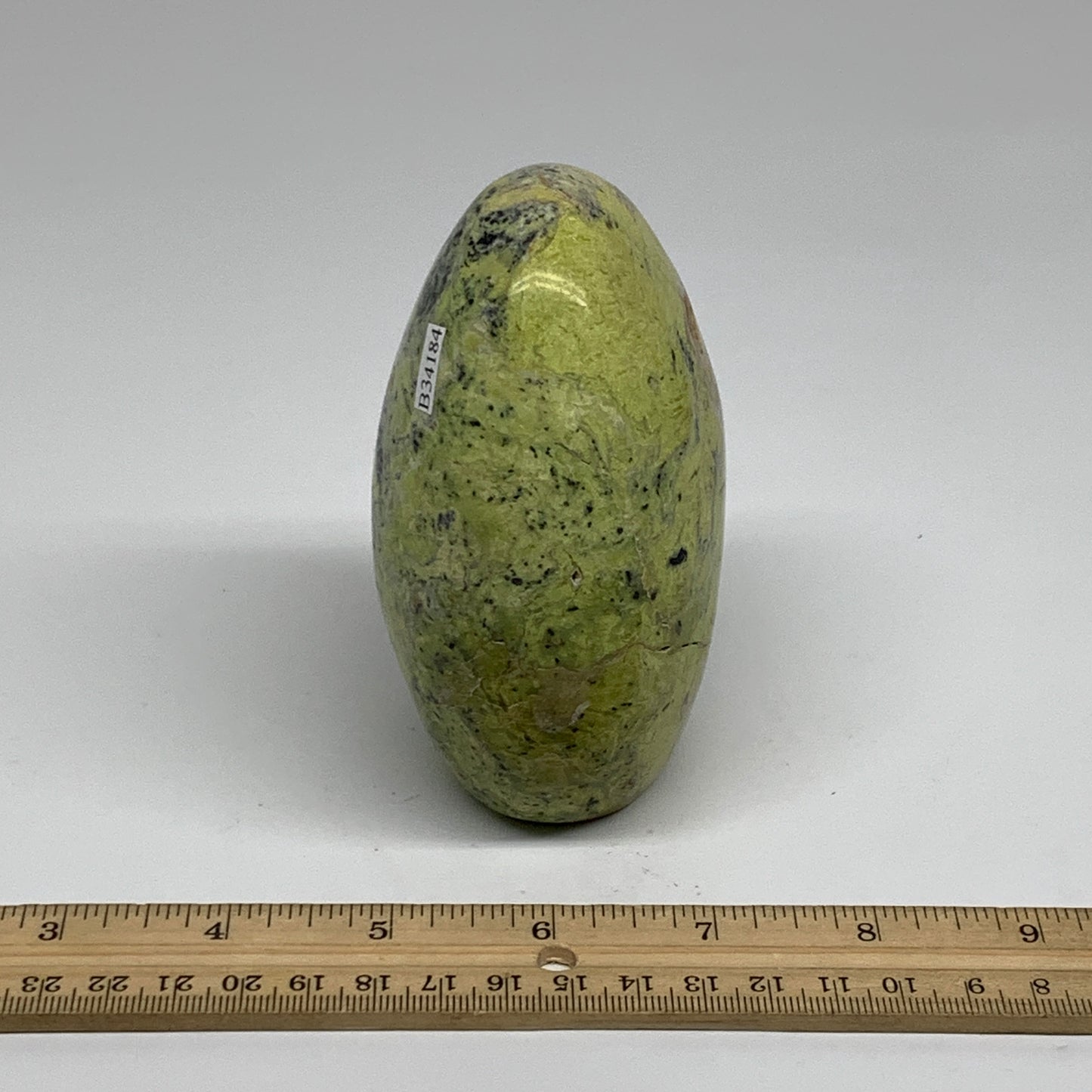 1.15 lbs, 4.2"x3"x.2.2", Green Opal Crystal Freeform Polished Gemstone, B34184