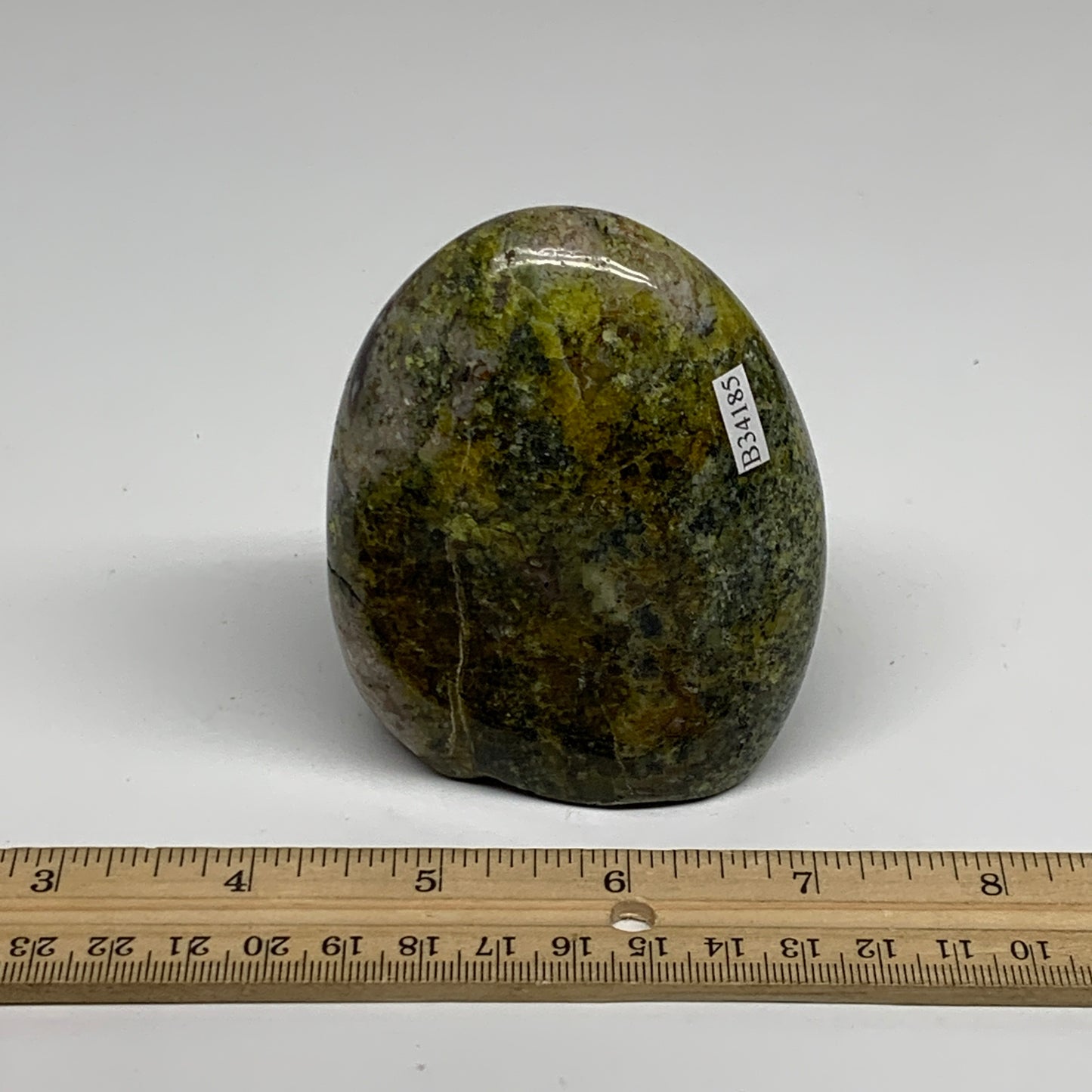 0.83 lbs, 3.4"x2.7"x1.9", Green Opal Crystal Freeform Polished Gemstone, B34185