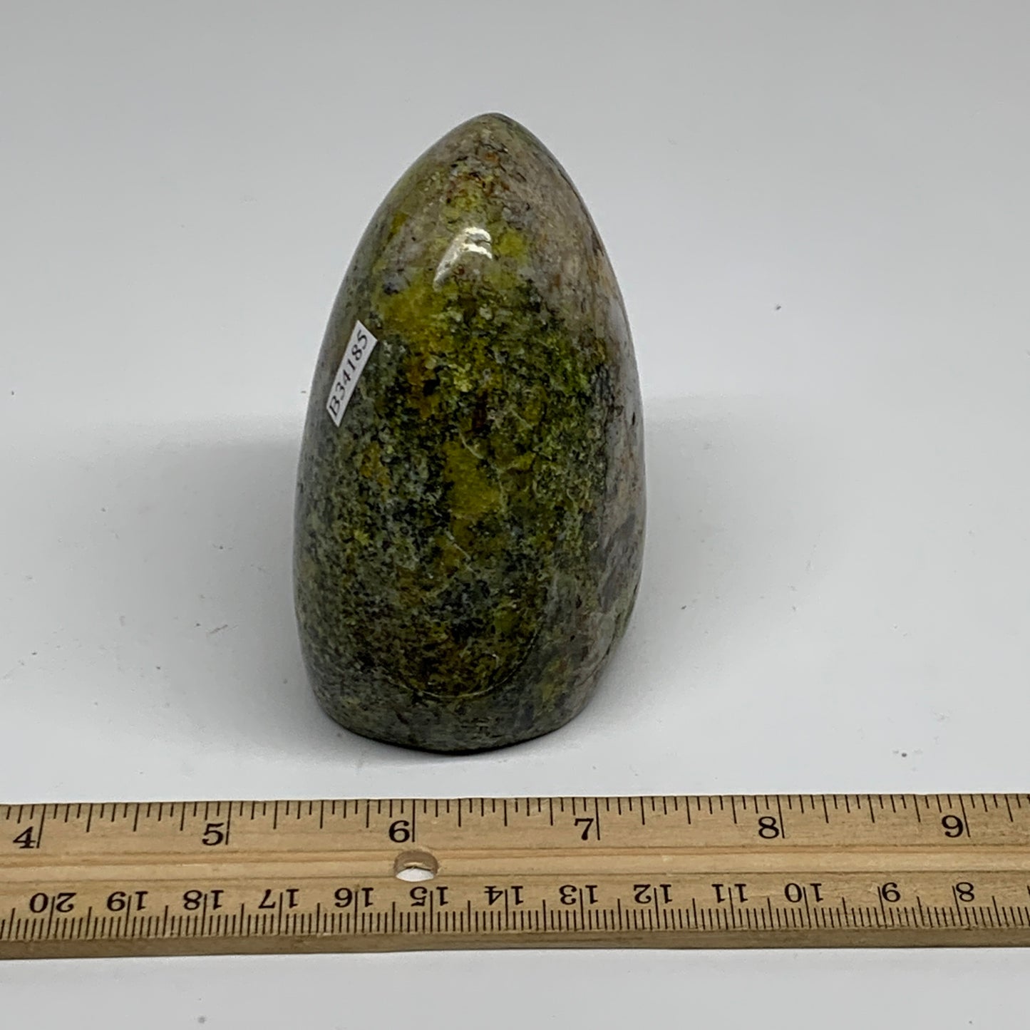 0.83 lbs, 3.4"x2.7"x1.9", Green Opal Crystal Freeform Polished Gemstone, B34185