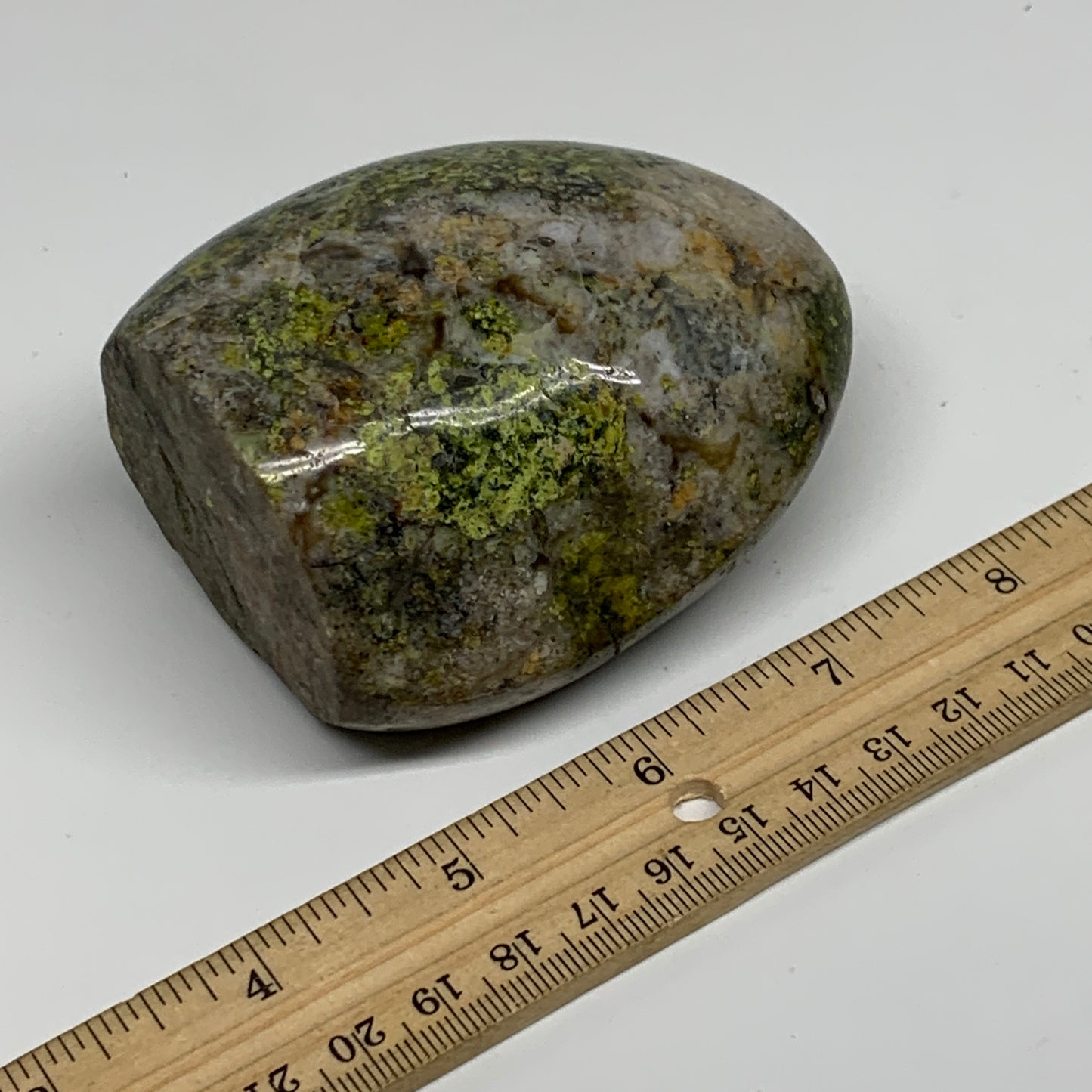 0.83 lbs, 3.4"x2.7"x1.9", Green Opal Crystal Freeform Polished Gemstone, B34185