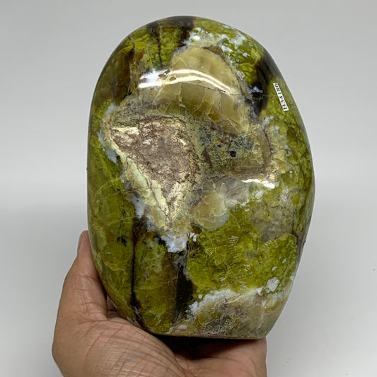 2.66 lbs, 5.7"x4.2"x2.6", Green Opal Crystal Freeform Polished Gemstone, B34186