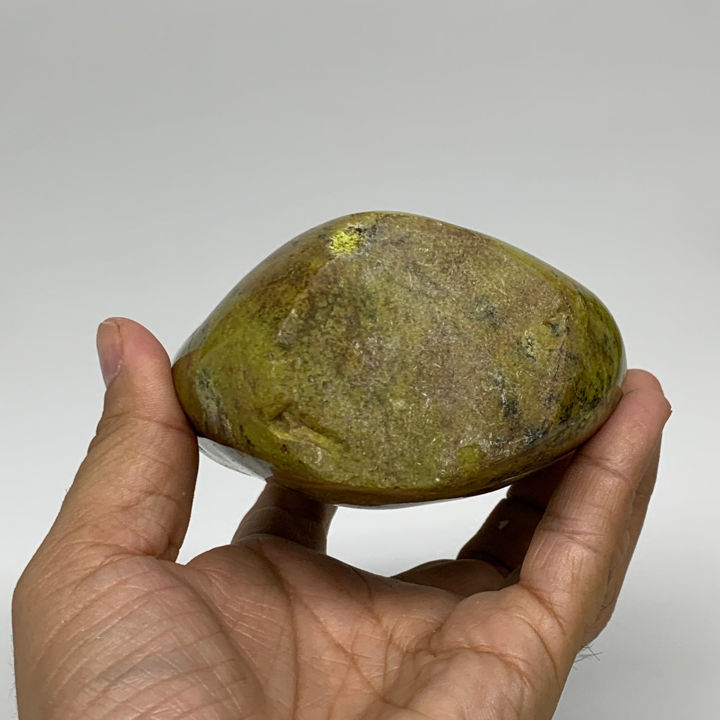 1.53 lbs, 4.9"x3.5"x2", Green Opal Crystal Freeform Polished Gemstone, B34187