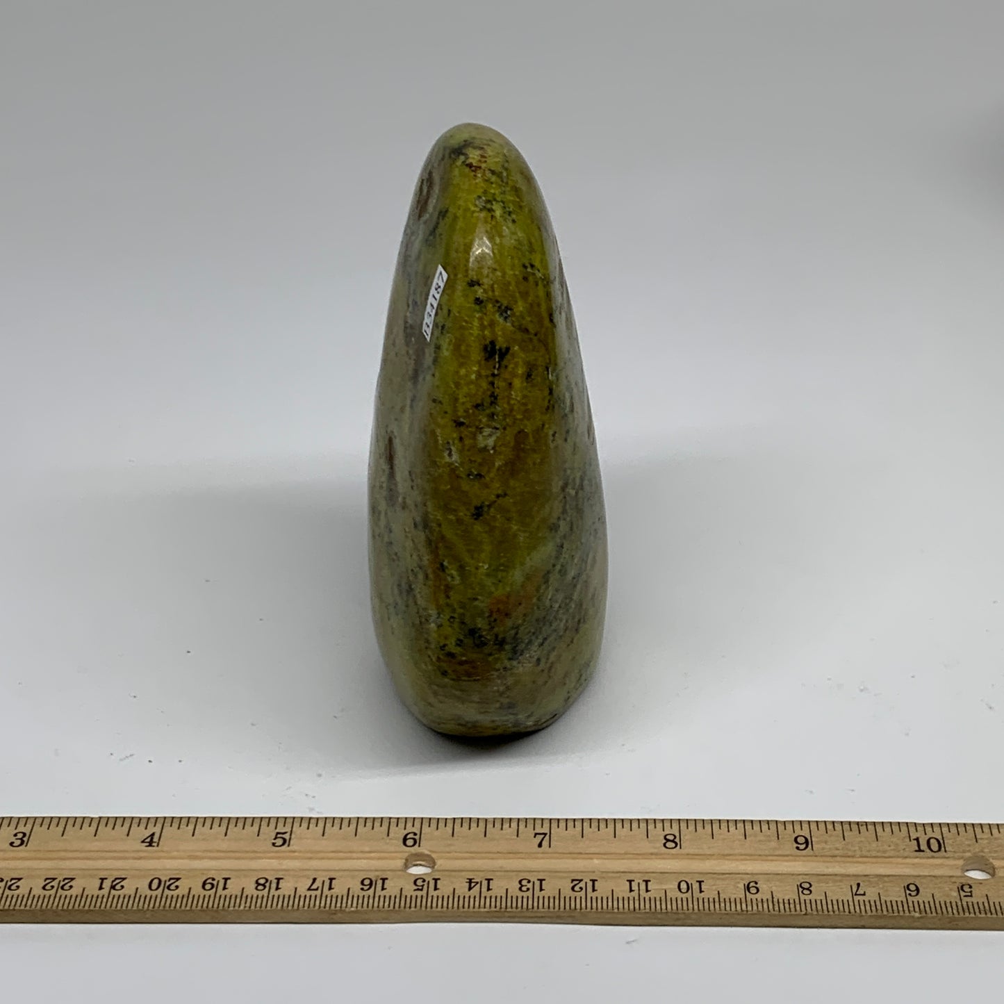 1.53 lbs, 4.9"x3.5"x2", Green Opal Crystal Freeform Polished Gemstone, B34187