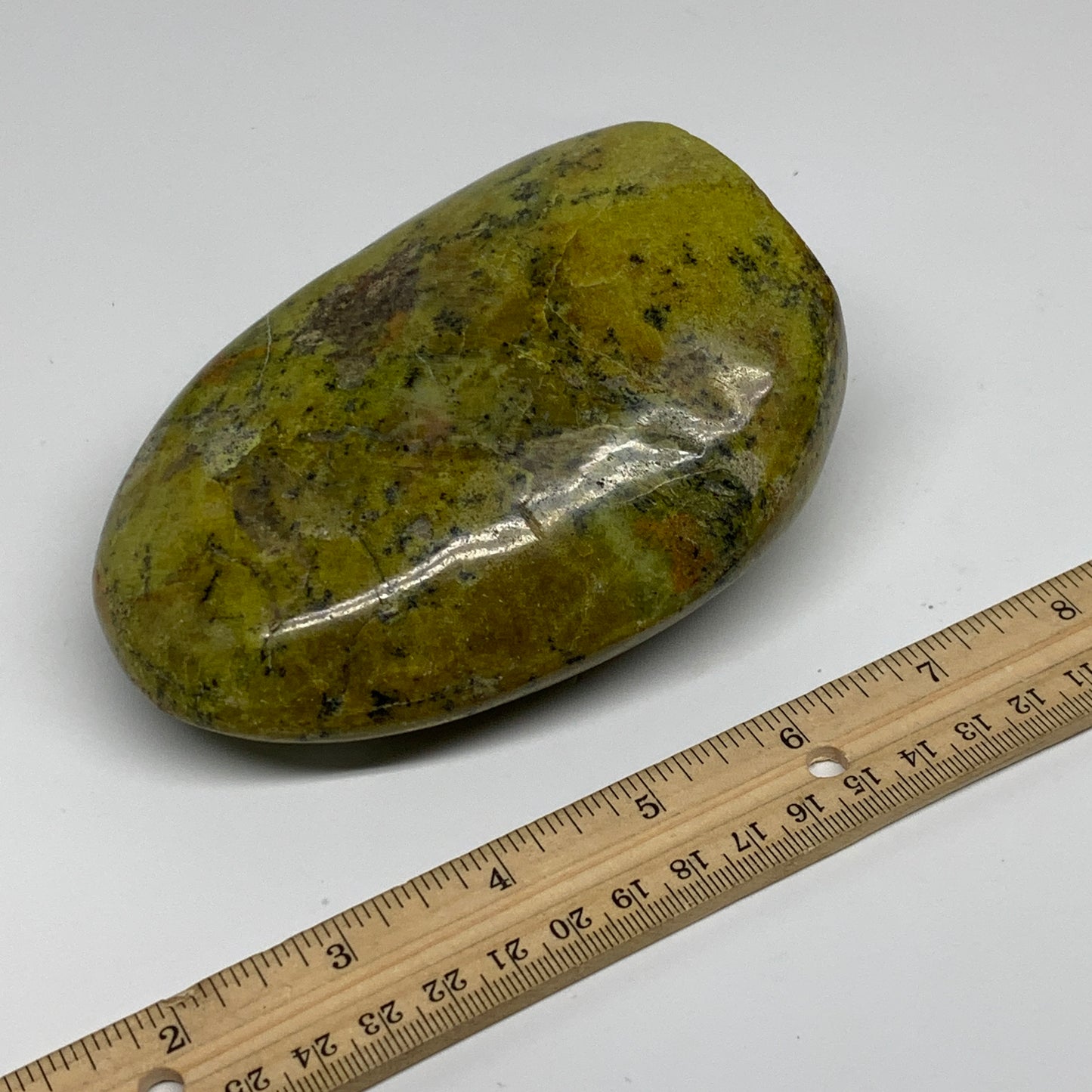 1.53 lbs, 4.9"x3.5"x2", Green Opal Crystal Freeform Polished Gemstone, B34187