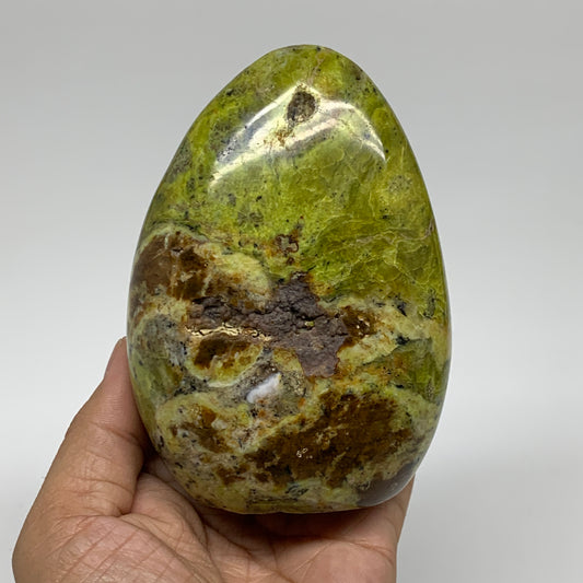 1.32 lbs, 4.4"x3.1"x2.1", Green Opal Crystal Freeform Polished Gemstone, B34190