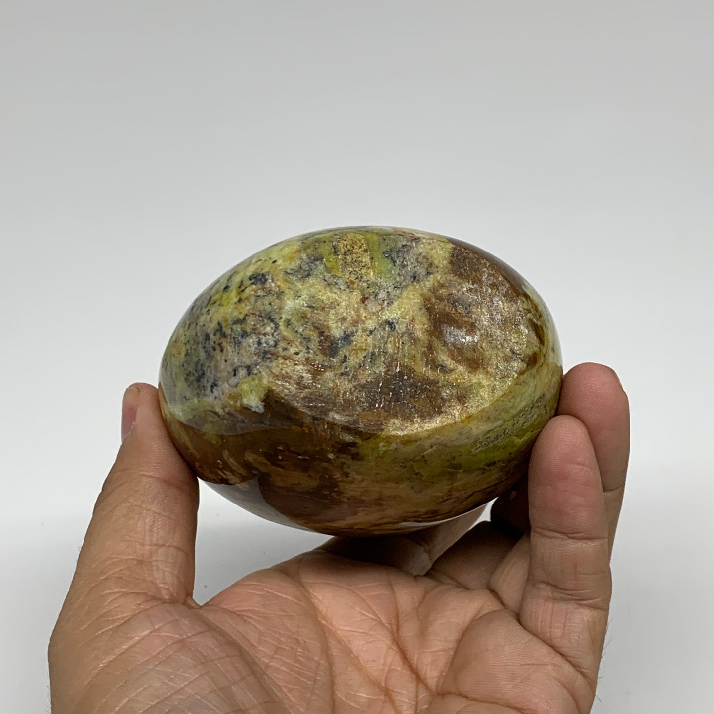 1.32 lbs, 4.4"x3.1"x2.1", Green Opal Crystal Freeform Polished Gemstone, B34190