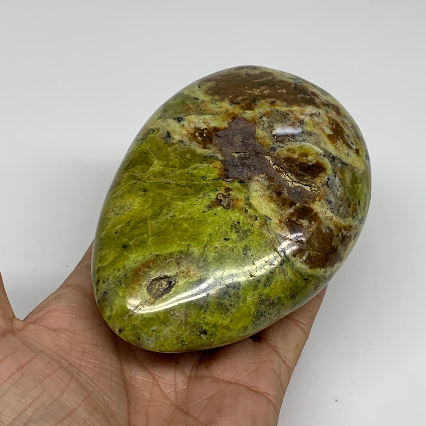 1.32 lbs, 4.4"x3.1"x2.1", Green Opal Crystal Freeform Polished Gemstone, B34190