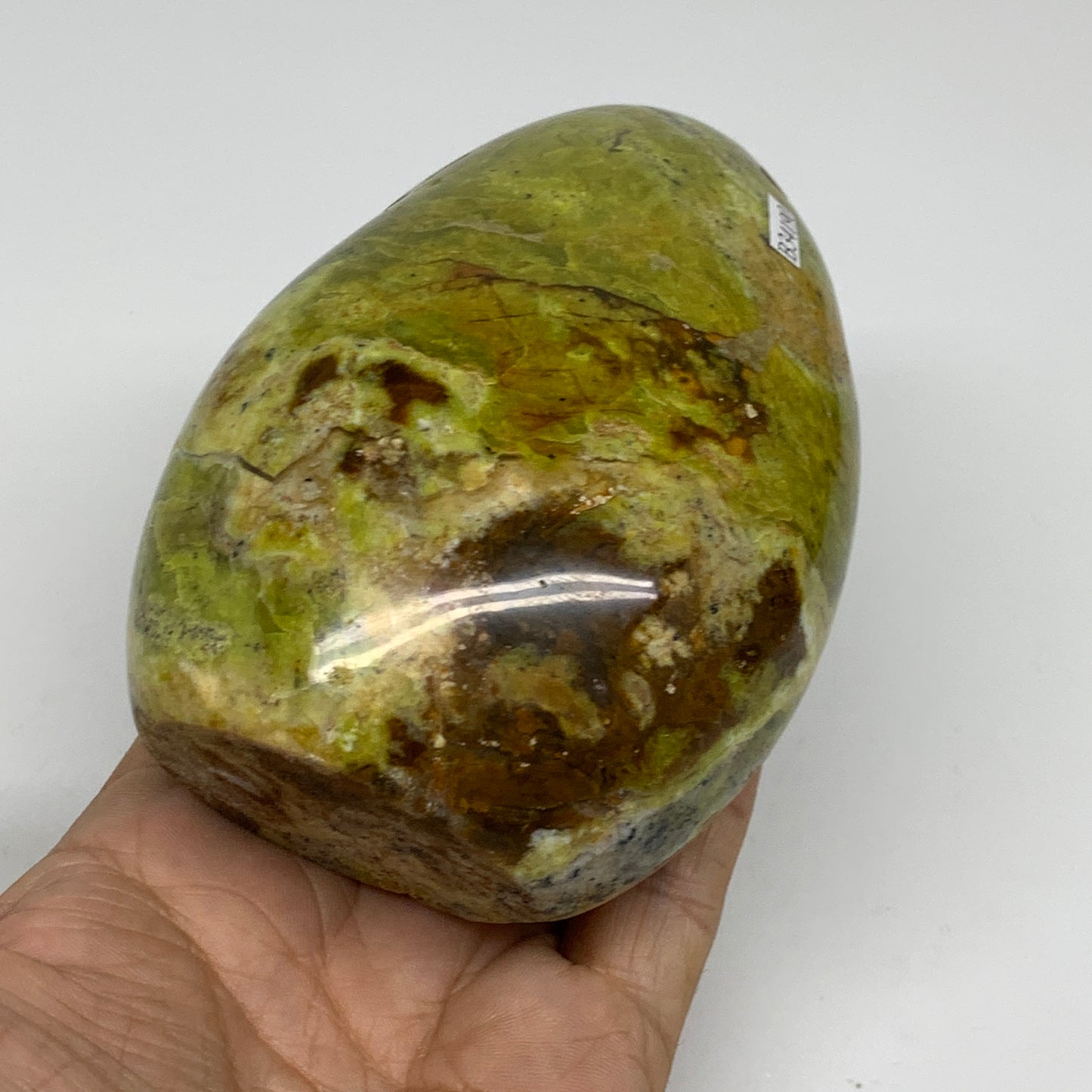 1.32 lbs, 4.4"x3.1"x2.1", Green Opal Crystal Freeform Polished Gemstone, B34190