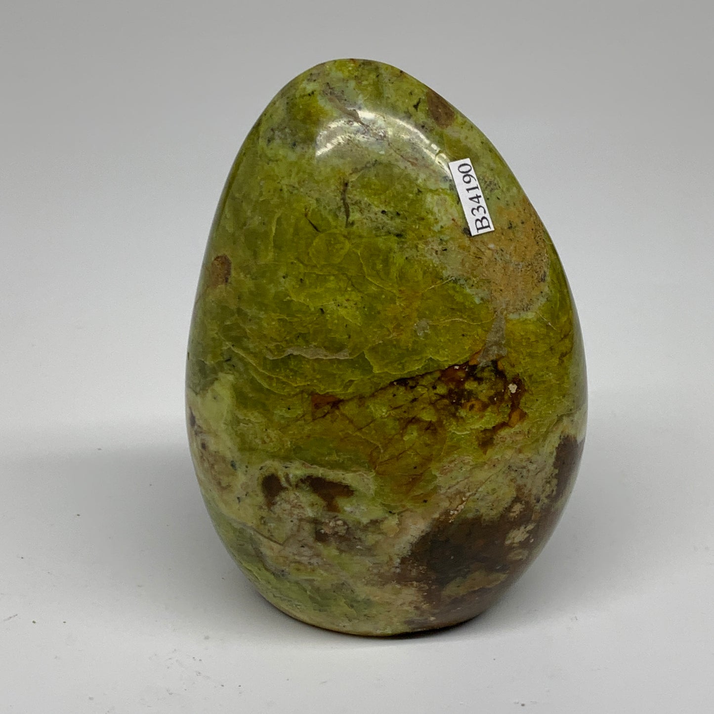 1.32 lbs, 4.4"x3.1"x2.1", Green Opal Crystal Freeform Polished Gemstone, B34190
