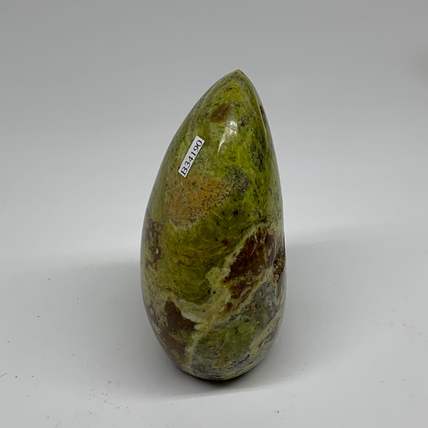 1.32 lbs, 4.4"x3.1"x2.1", Green Opal Crystal Freeform Polished Gemstone, B34190