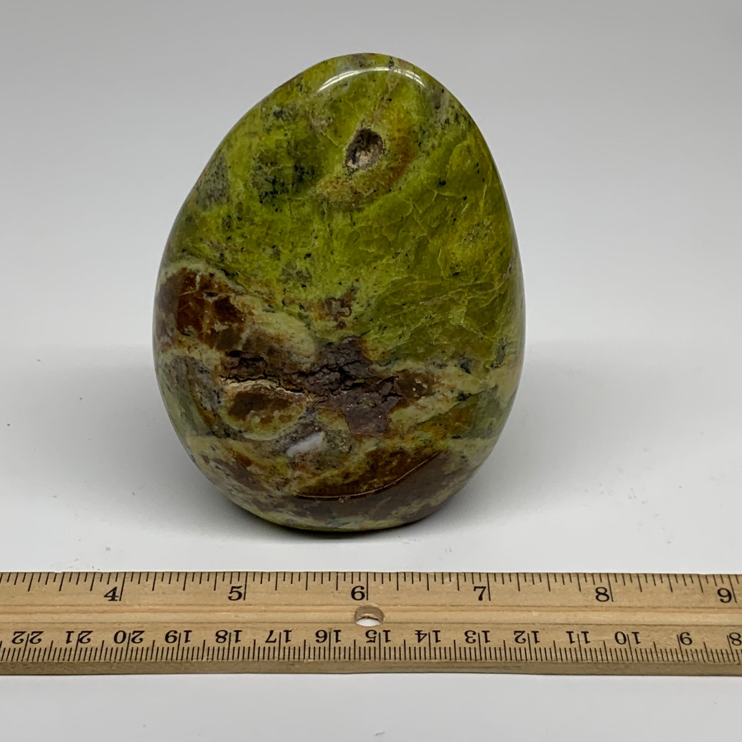 1.32 lbs, 4.4"x3.1"x2.1", Green Opal Crystal Freeform Polished Gemstone, B34190