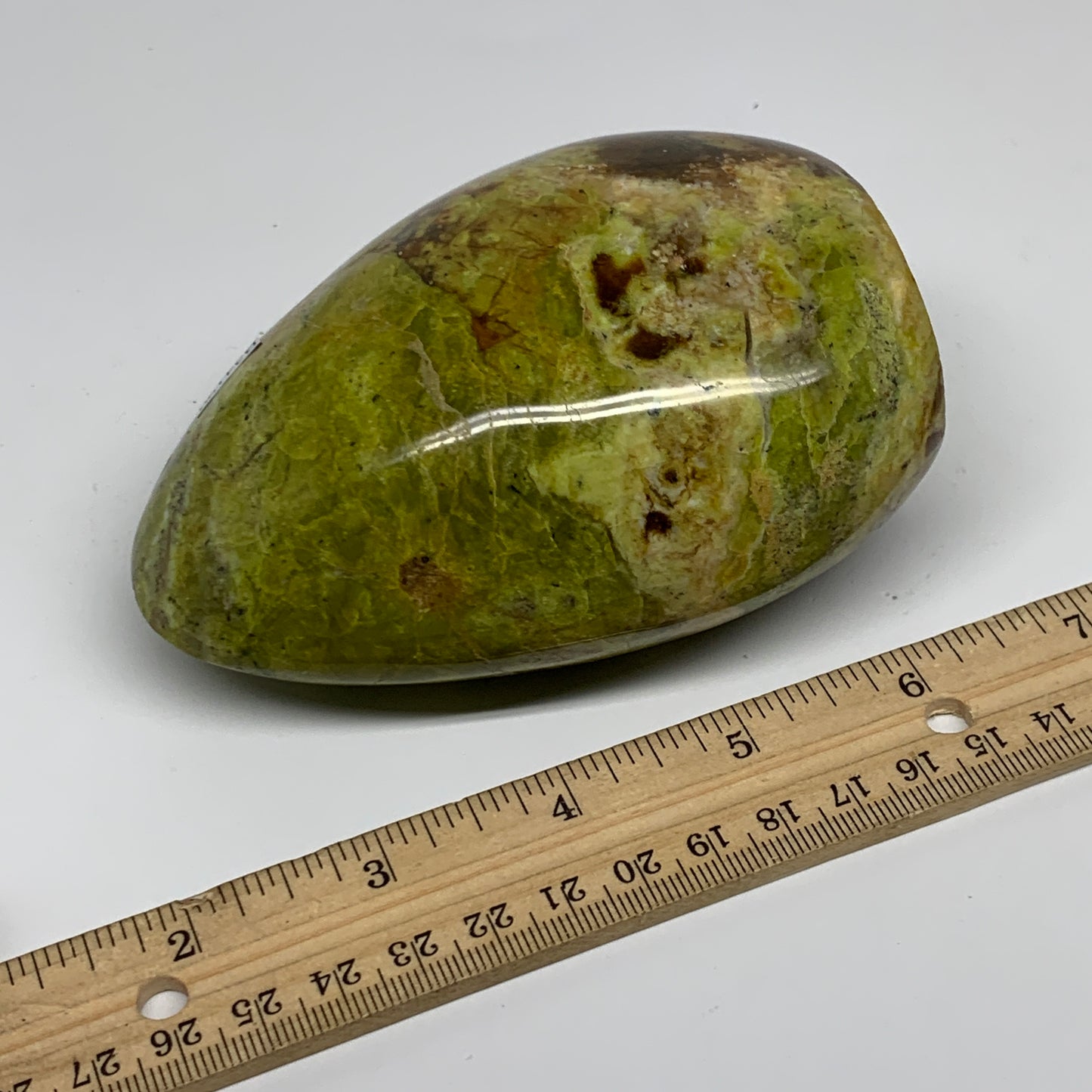 1.32 lbs, 4.4"x3.1"x2.1", Green Opal Crystal Freeform Polished Gemstone, B34190