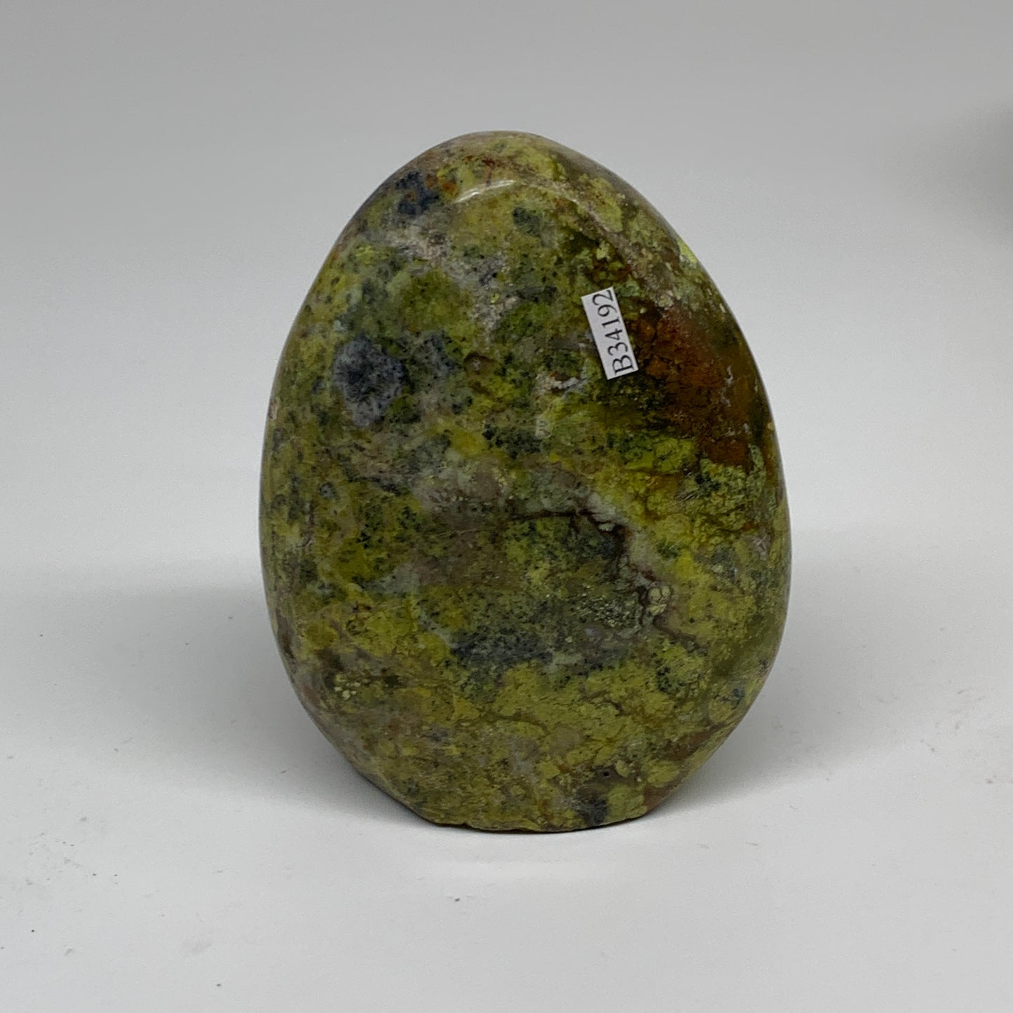 1.3 lbs, 4.3"x3.4"x2", Green Opal Crystal Freeform Polished Gemstone, B34192