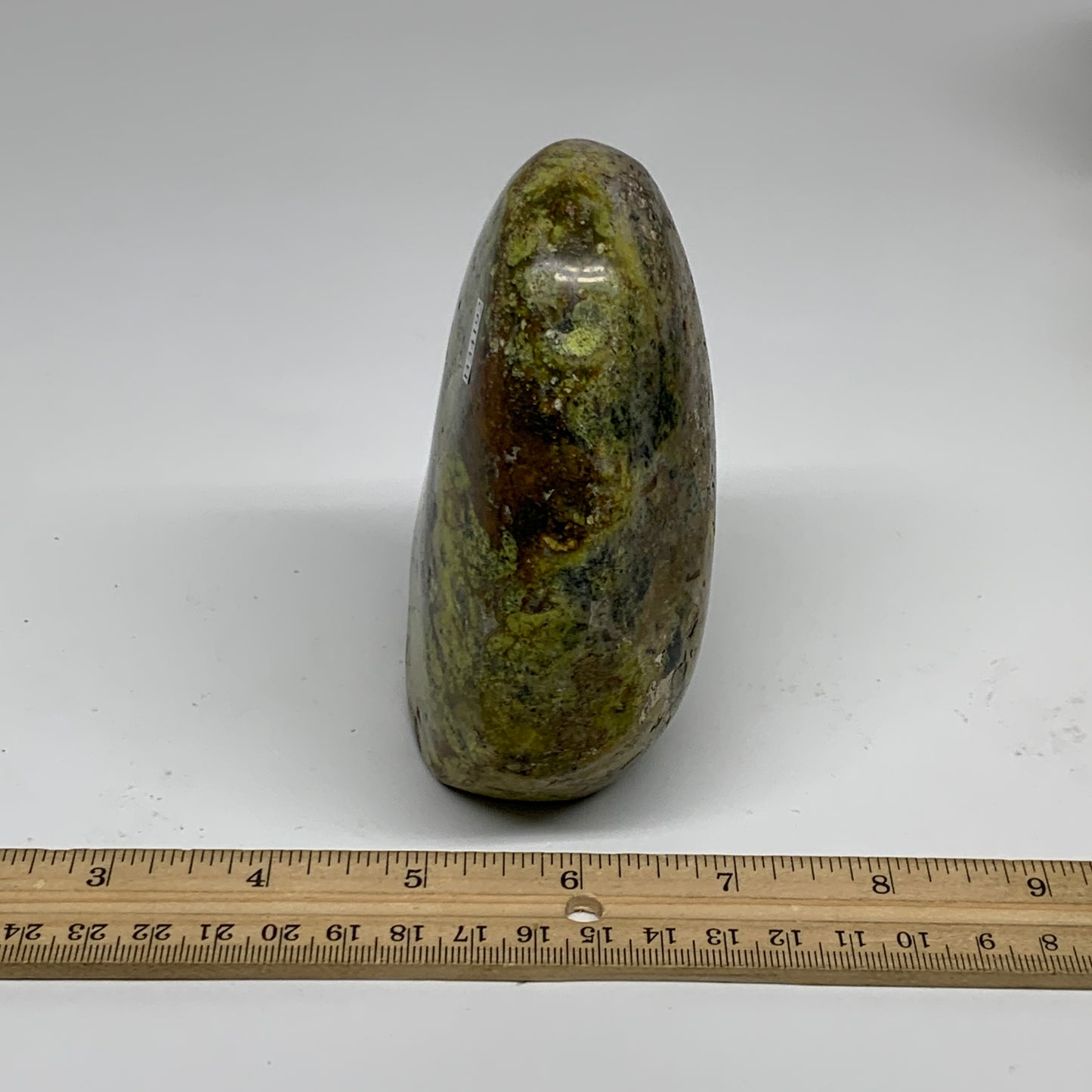 1.3 lbs, 4.3"x3.4"x2", Green Opal Crystal Freeform Polished Gemstone, B34192