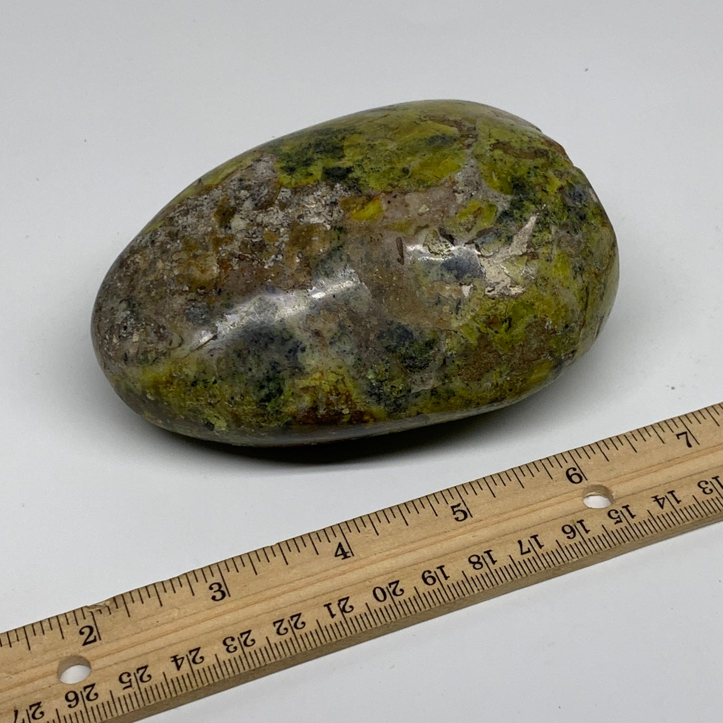 1.3 lbs, 4.3"x3.4"x2", Green Opal Crystal Freeform Polished Gemstone, B34192