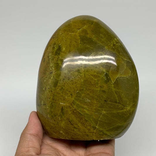 2.07 lbs, 4.7"x4"x2.6", Green Opal Crystal Freeform Polished Gemstone, B34193