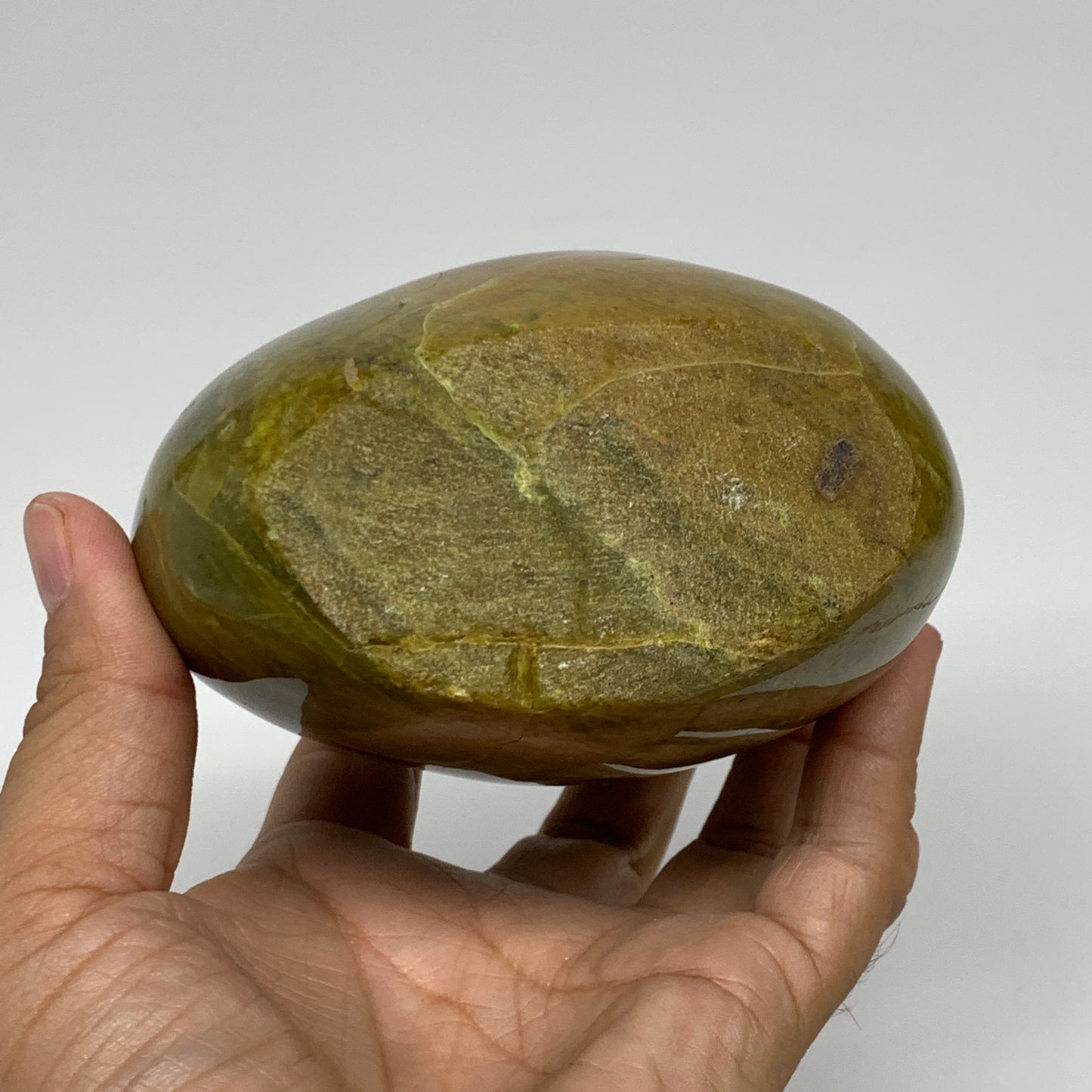 2.07 lbs, 4.7"x4"x2.6", Green Opal Crystal Freeform Polished Gemstone, B34193