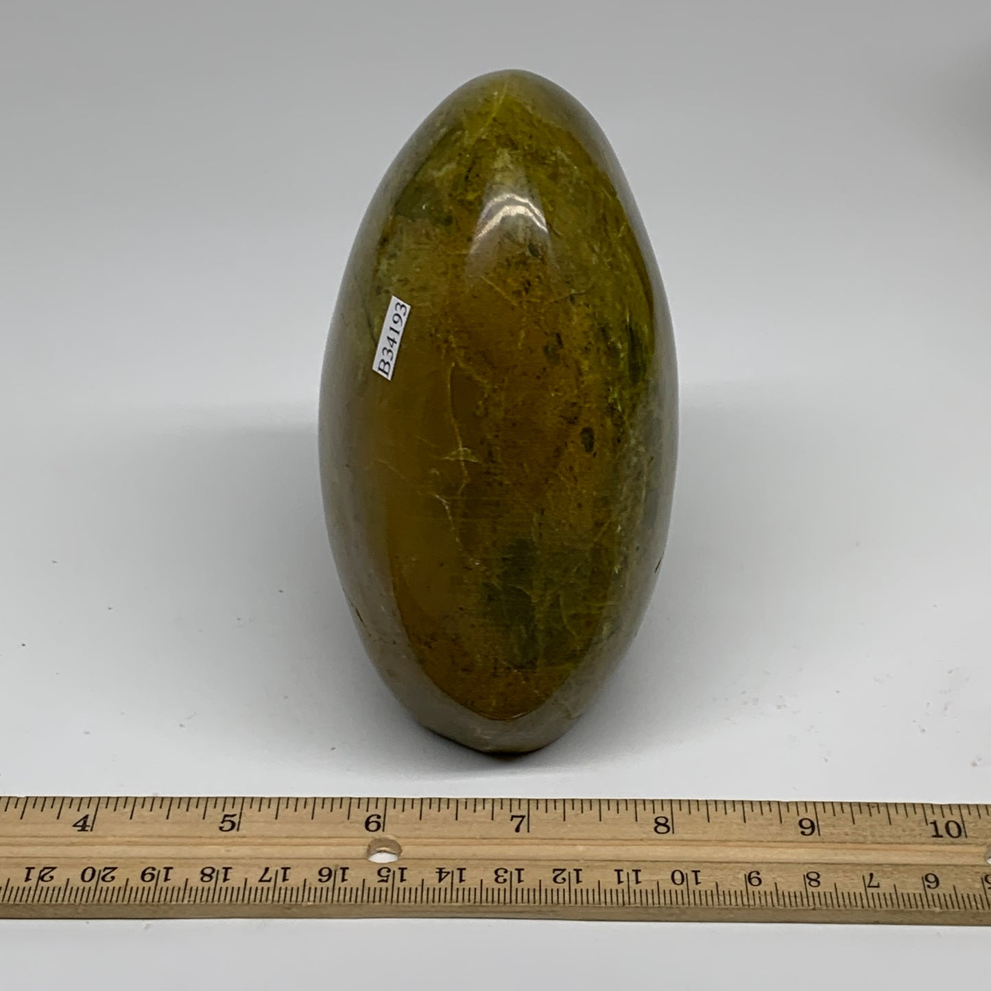 2.07 lbs, 4.7"x4"x2.6", Green Opal Crystal Freeform Polished Gemstone, B34193