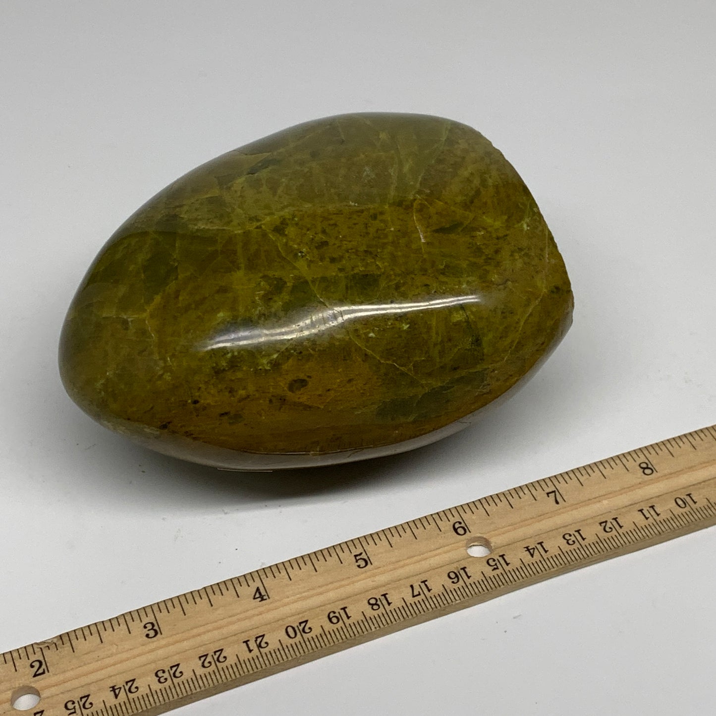 2.07 lbs, 4.7"x4"x2.6", Green Opal Crystal Freeform Polished Gemstone, B34193