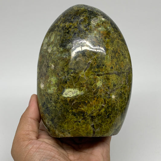 2.3 lbs, 5.1"x3.8"x2.5", Green Opal Crystal Freeform Polished Gemstone, B34194