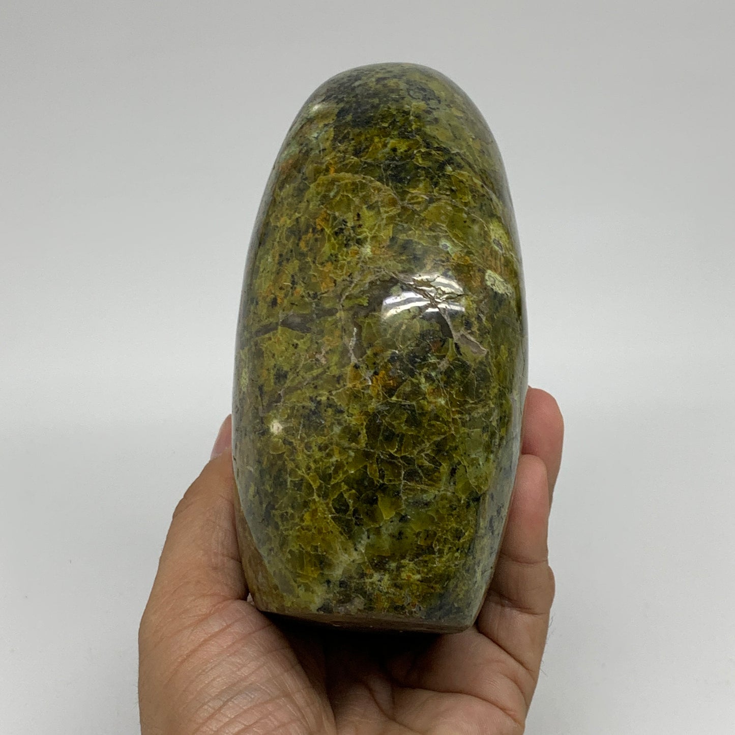 2.3 lbs, 5.1"x3.8"x2.5", Green Opal Crystal Freeform Polished Gemstone, B34194