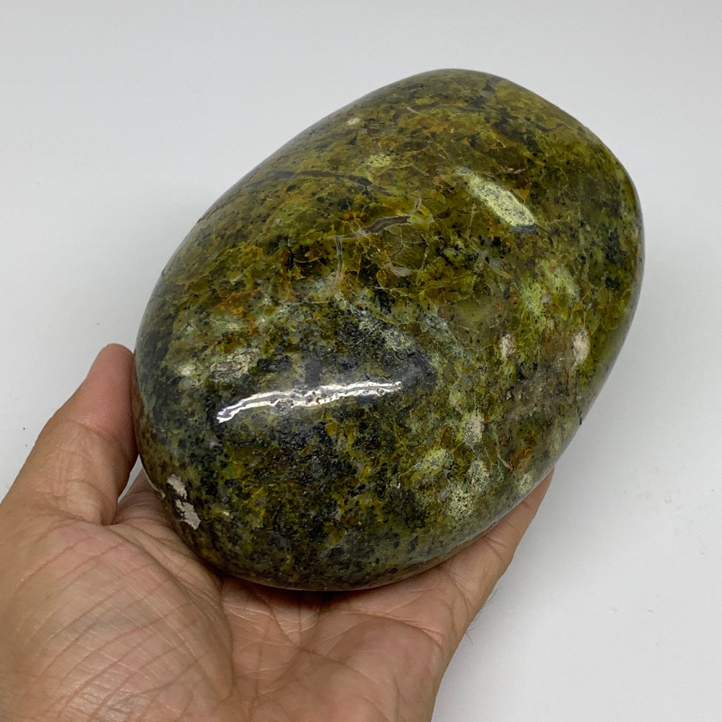2.3 lbs, 5.1"x3.8"x2.5", Green Opal Crystal Freeform Polished Gemstone, B34194